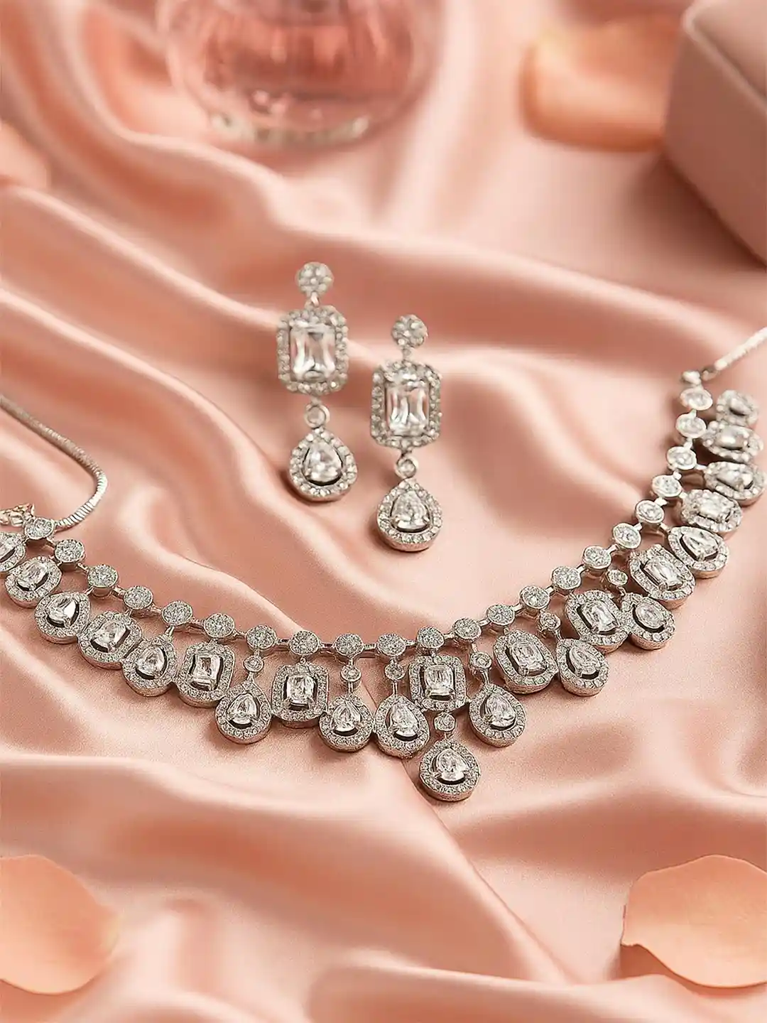 Buy KARATCART Silver-Plated White American Diamond Cubic