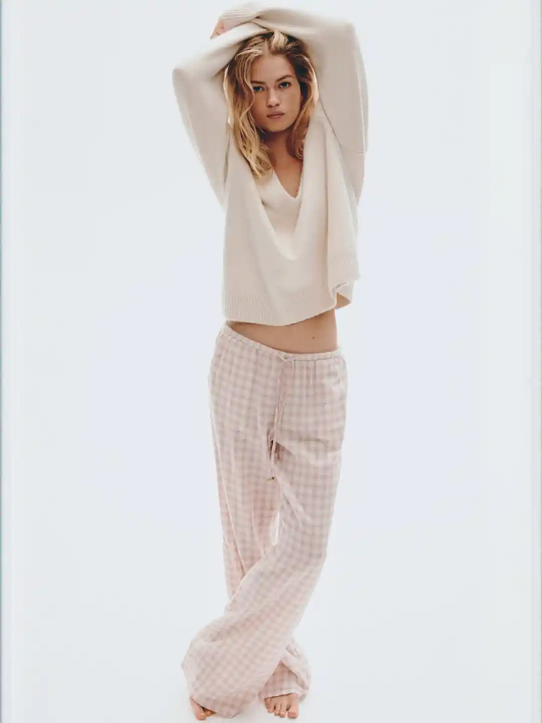 H&M Women Checked Mid-Rise Pure Cotton Pyjama