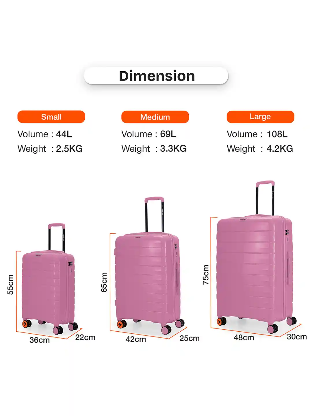 Nasher Miles Vienna Polypropylene Cabin Pink Trolley Bag 20 Inch (55 cm)