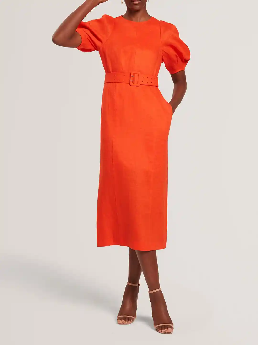 Buy Ted Baker Women Round Neck Puff Sleeve Sheath Midi Dress - Dresses for  Women 37185011 | Myntra