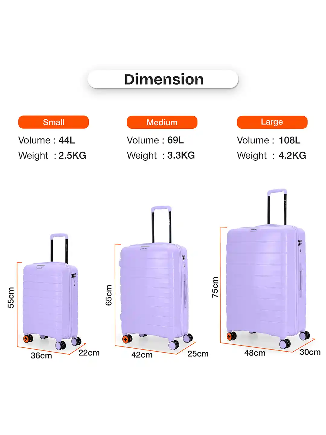 Buy Nasher Miles Vienna Polypropylene Set of 3 S/M/L Purple