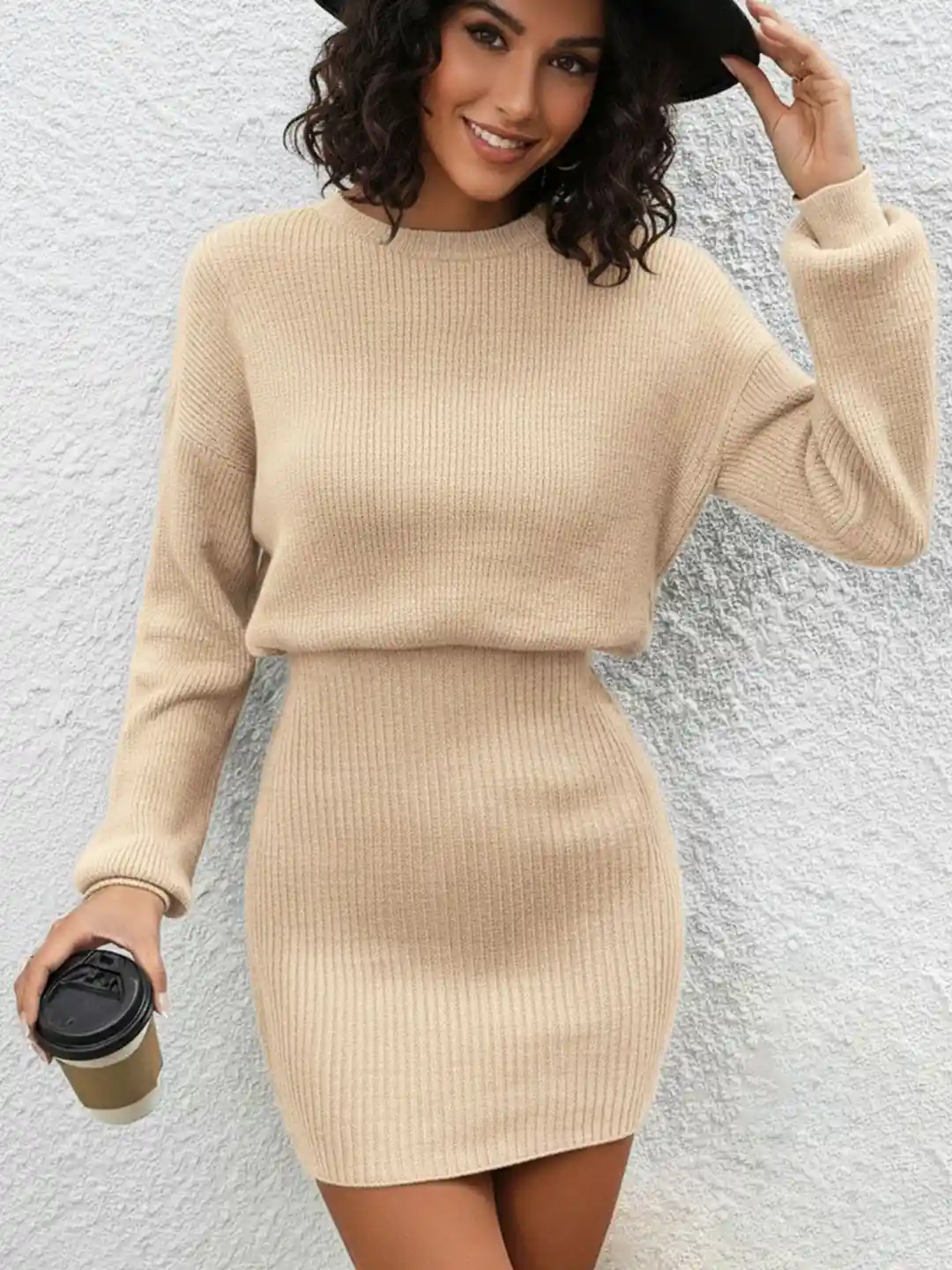 Buy CLAFOUTIS Women Ribbed Bodycon Mini Dress Dresses for Women