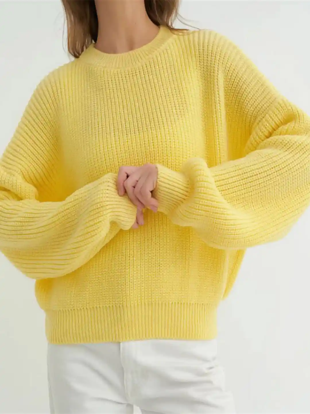 Buy StyleCast Women Round Neck Oversized Knit Sweater Sweaters