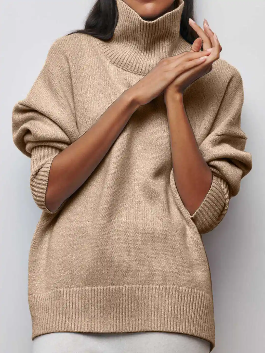 Buy StyleCast Women Oversized Funnel Neck Cashmere-Feel Pullover