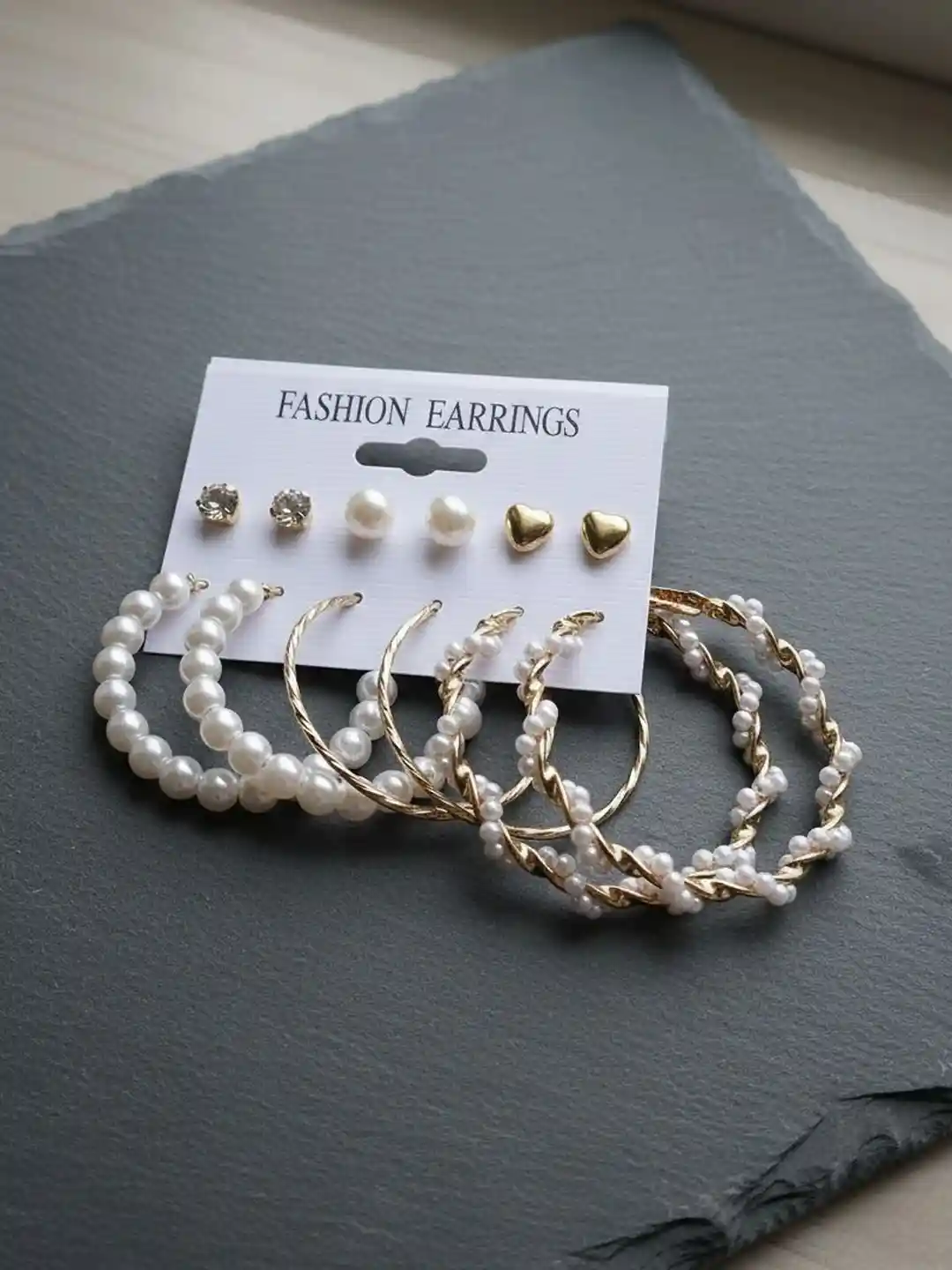 Buy Vembley Combo of Pairs Gold Plated Hoop Studs Earrings