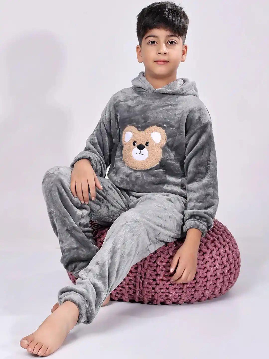 Buy Chawla Uttam Kids Printed Hooded Sweatshirt Joggers Winter