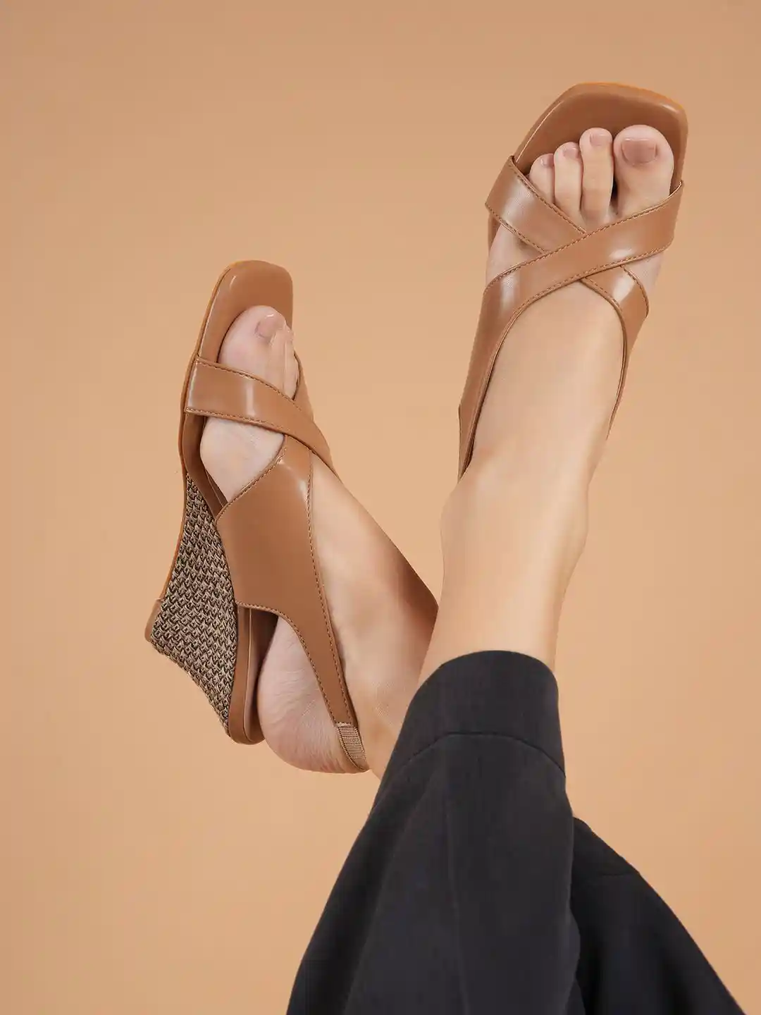 Mast Harbour Women Square Toe Wedge Heels Sandals