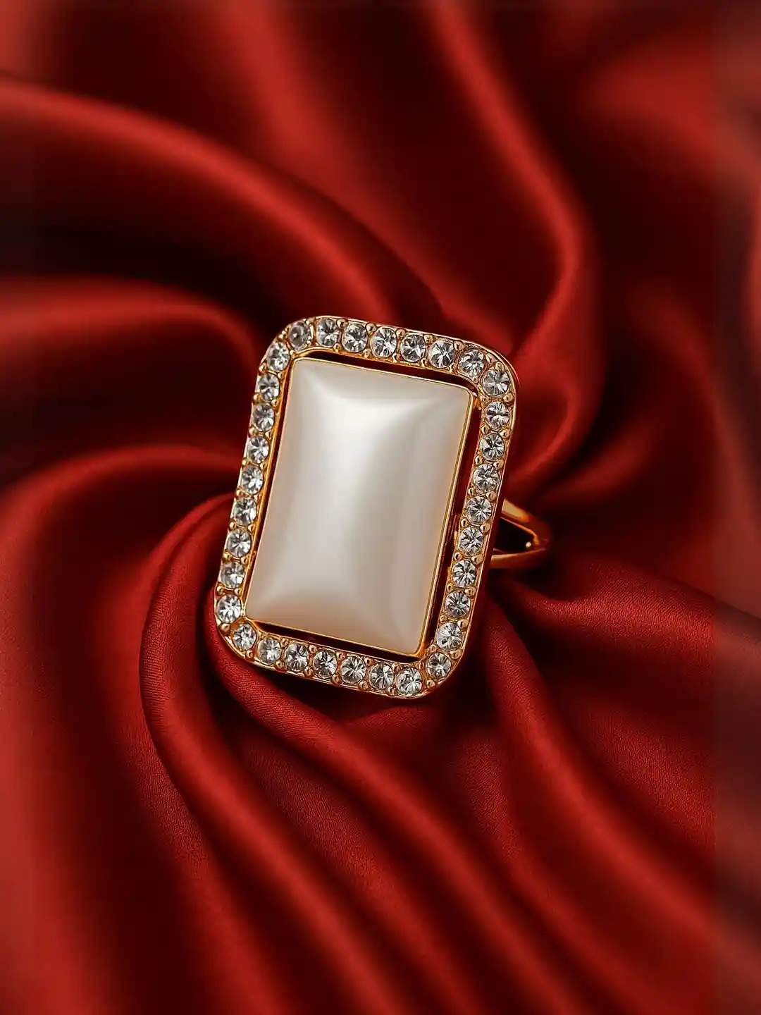 Buy Nui Gold Plated Artificial Stone Studded Finger Ring Ring