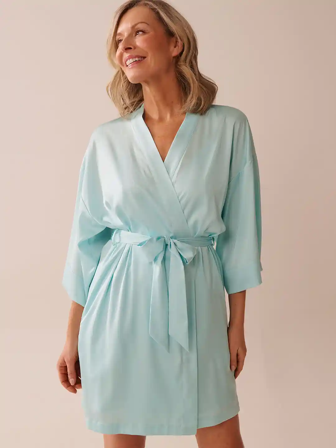 Buy La Vie en Rose Women Satin Nightdress With Robe Nightdress