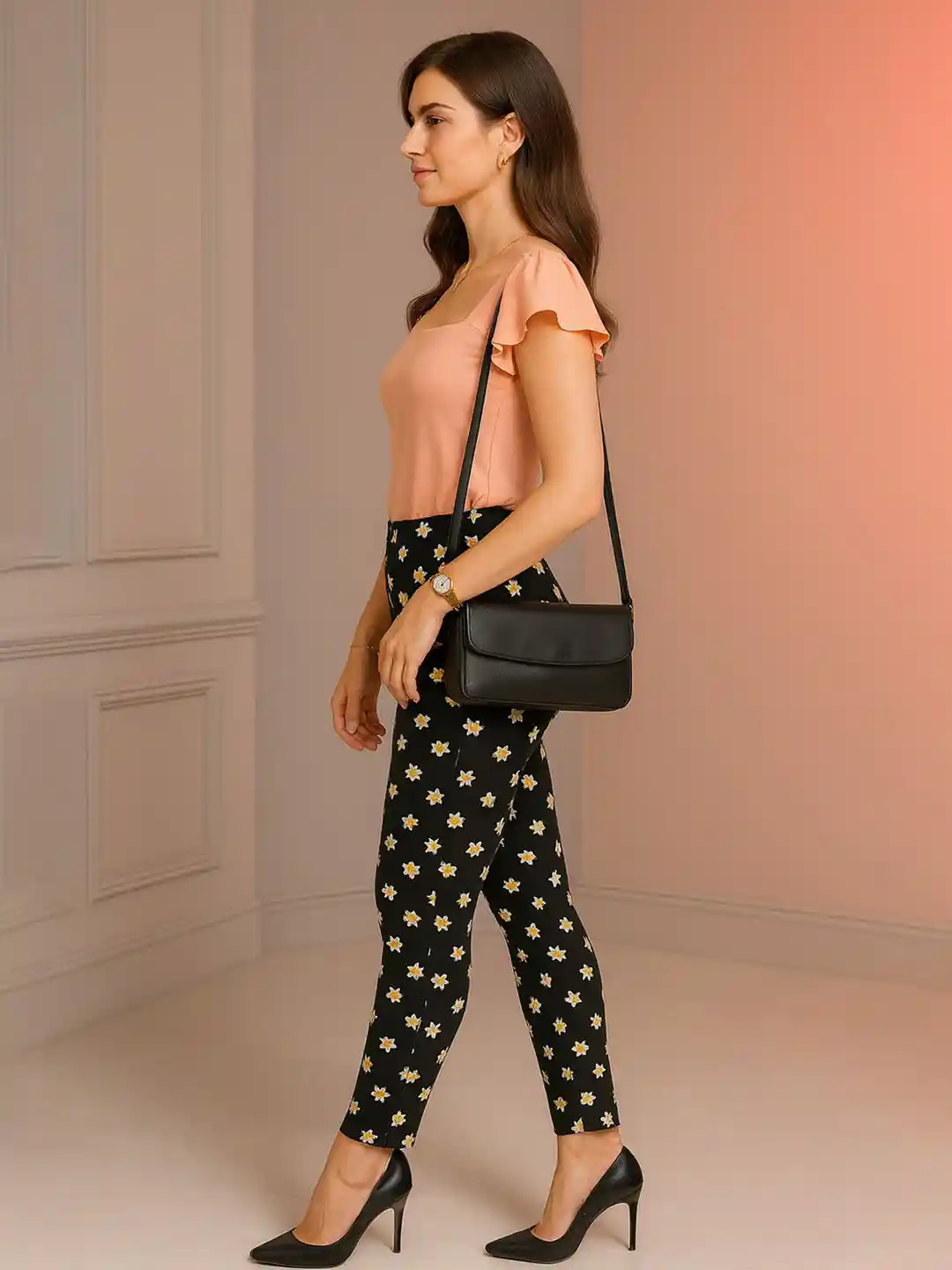 Buy DTR FASHION Floral Printed Skinny Fit Treggings Jeggings for