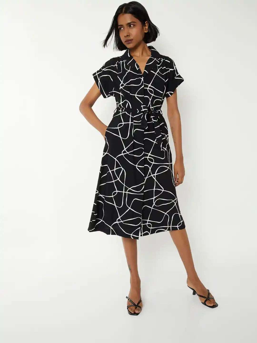 Buy max Women Abstract Print Shirt Midi Dress Dresses for Women - Main Image
