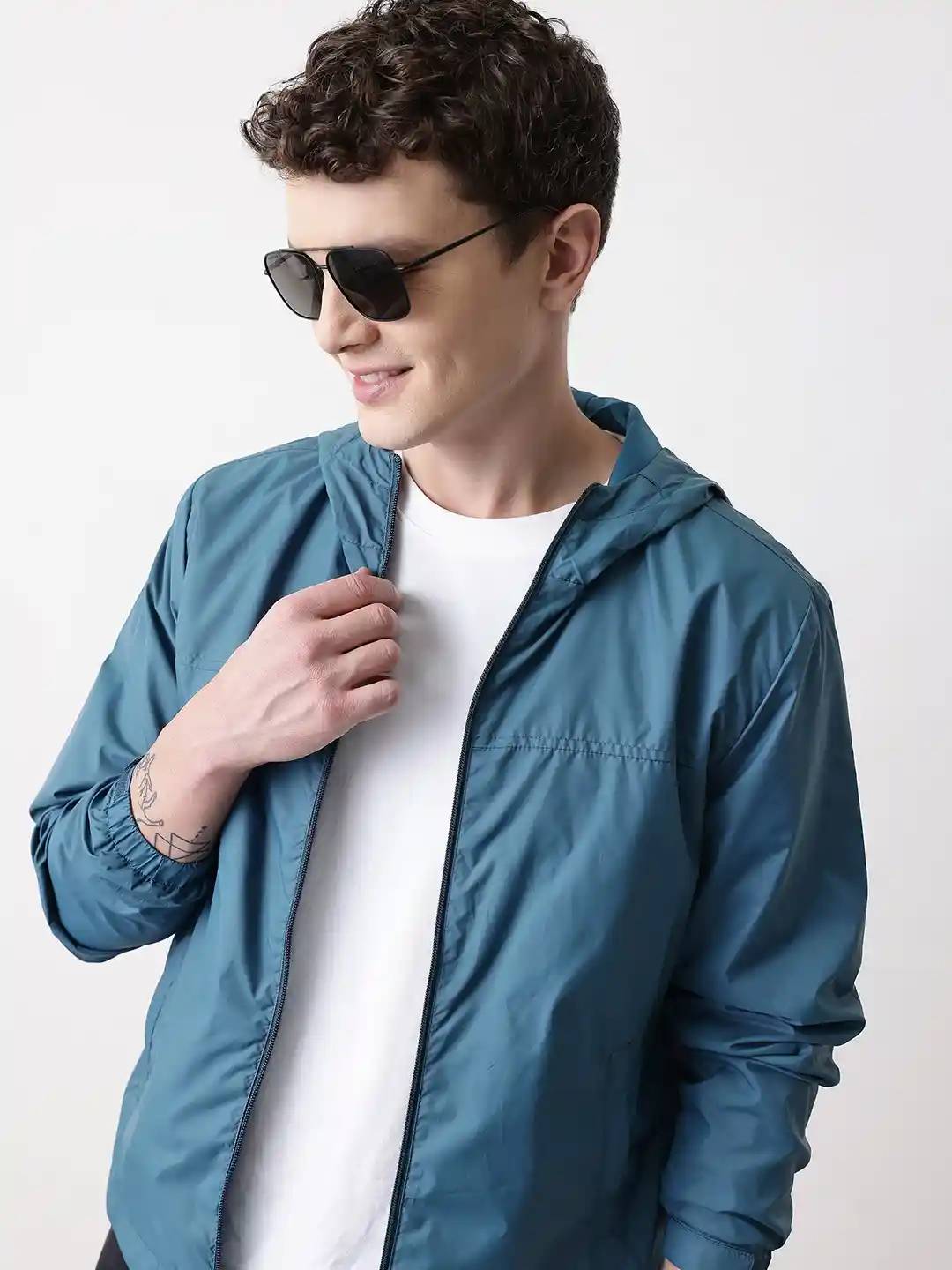 Leather Carolina Blue Windbreaker Carolina Panthers Pro Player