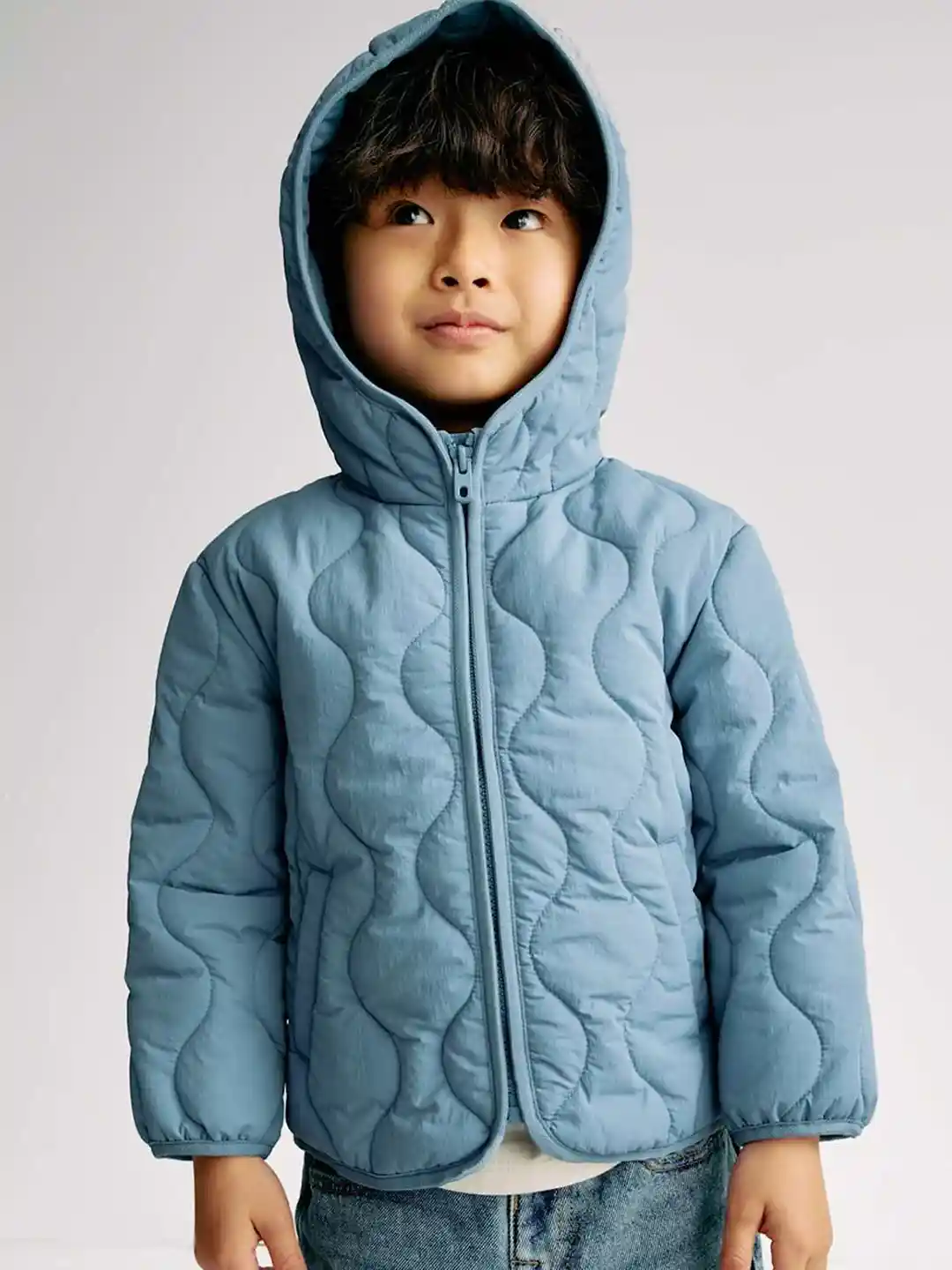 Marks Spencer Boys Geometric Colourblocked Lightweight Puffer Jacket