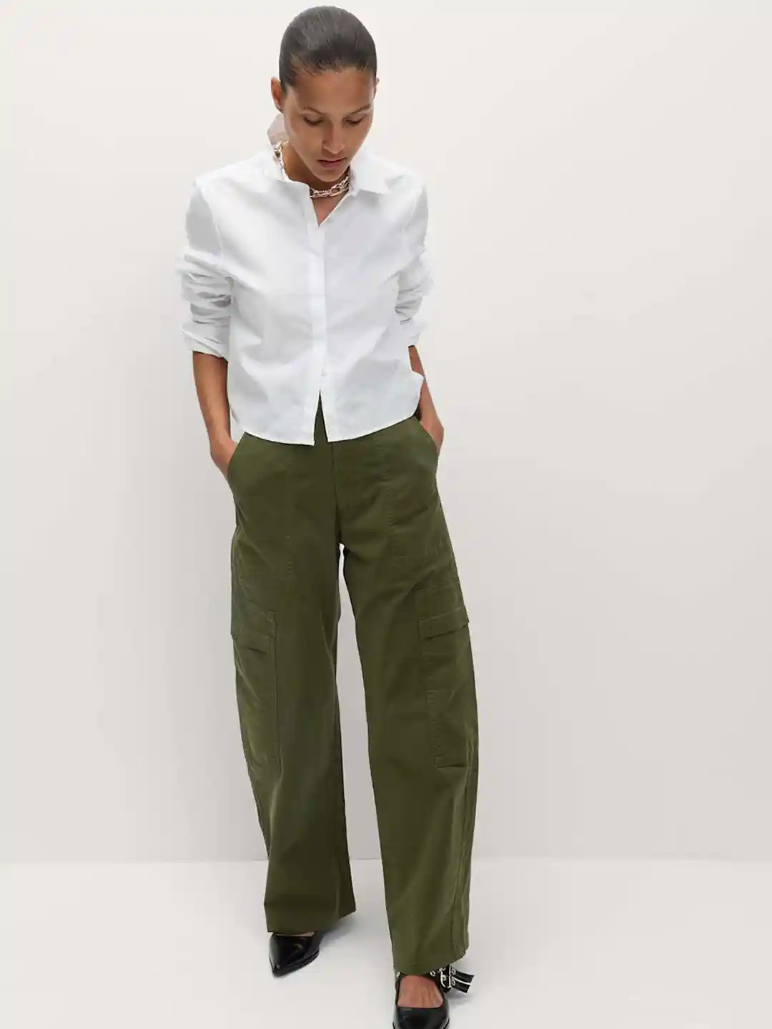 Marks Spencer Women Wide Leg Cargo Trouser
