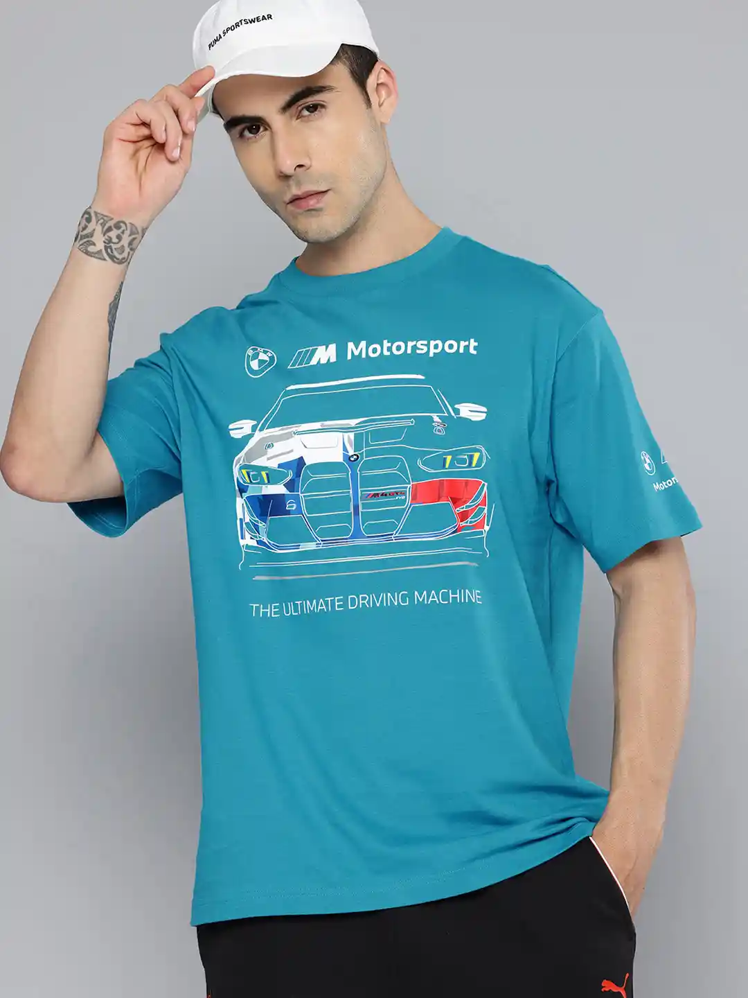 Buy Puma BMW MMS Relaxed Fit Graphic Printed Pure Cotton T-Shirt