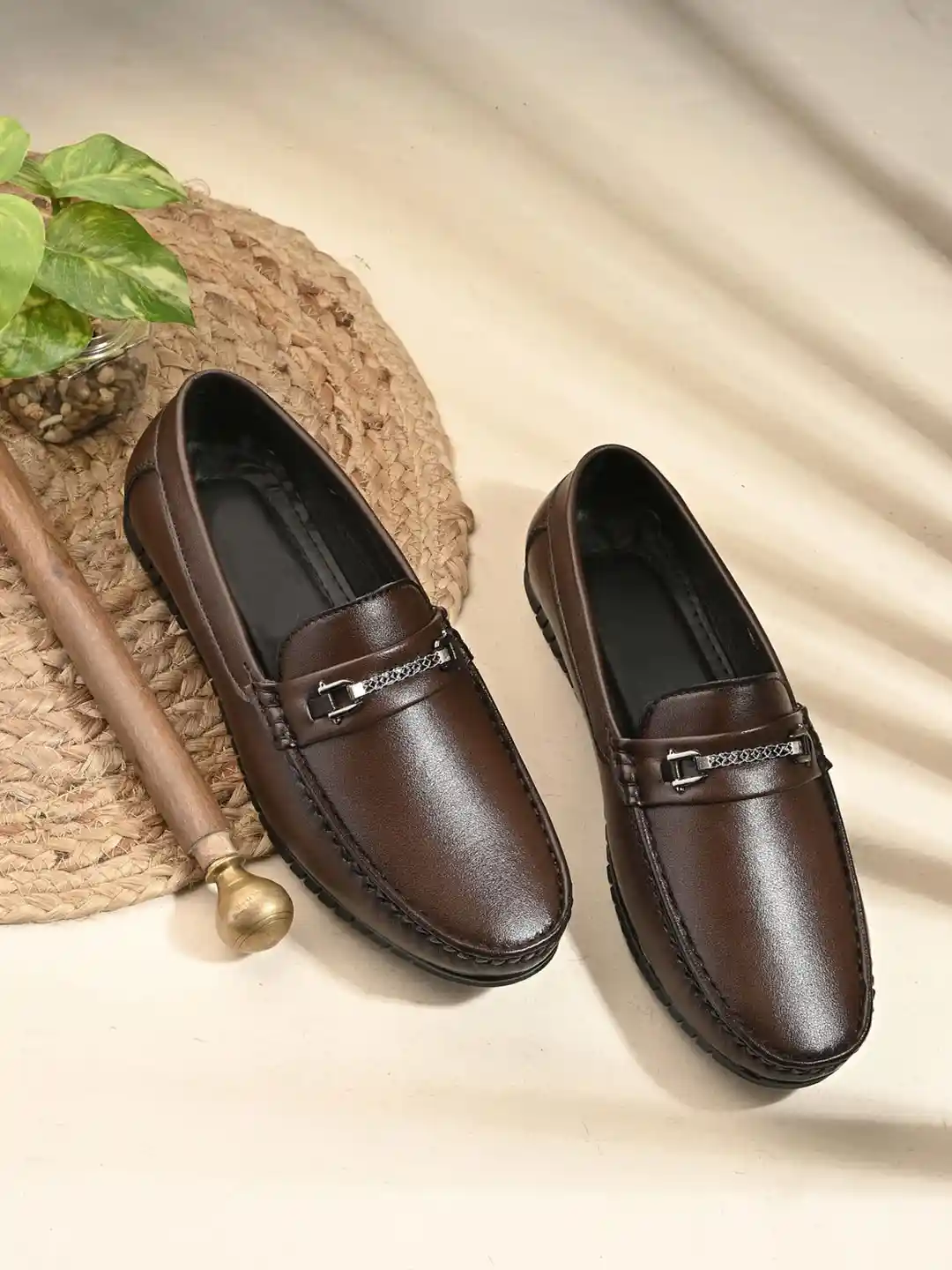 Buy PUMP Men Round Toe Loafers Shoes With Buckles Casual Shoes