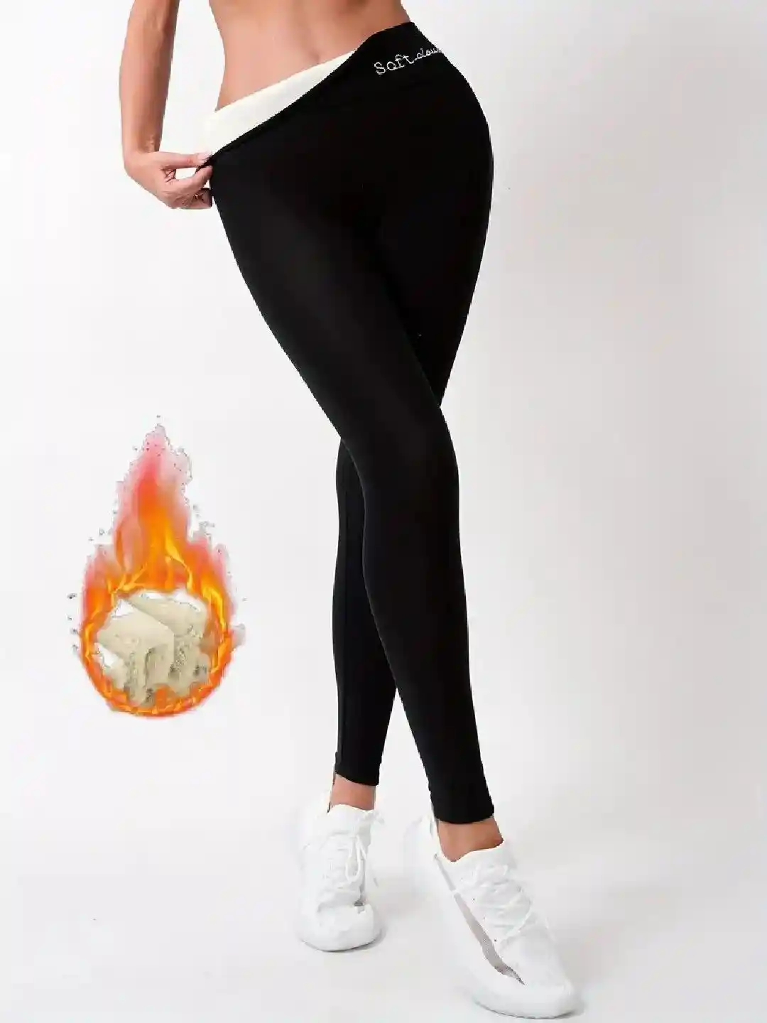 Buy Tomkot Fleece Women Black Warm Thick Fur Lined Fleece Winter