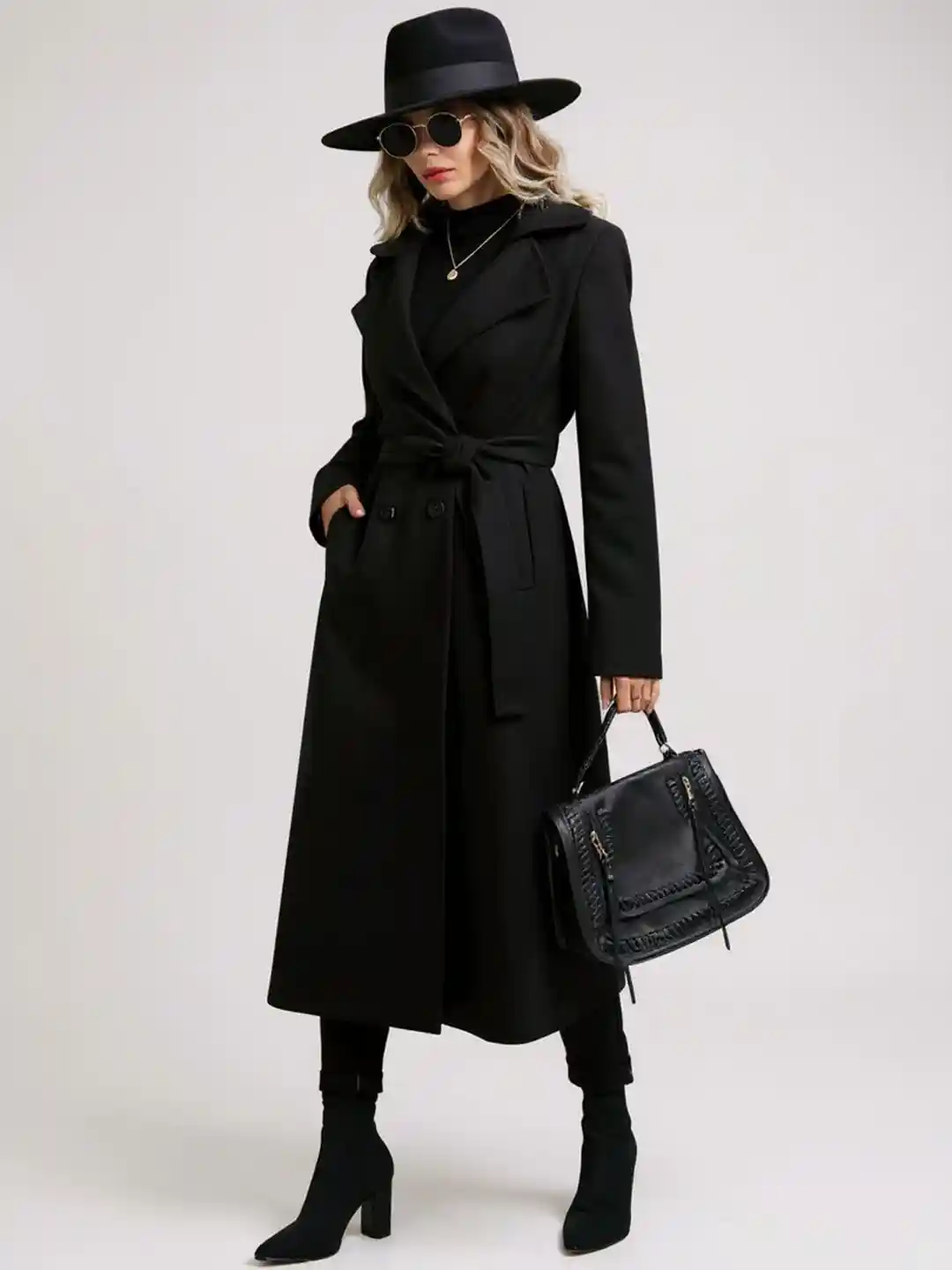 Buy Mast Harbour Women Double Collar Woollen Long Coat Coats