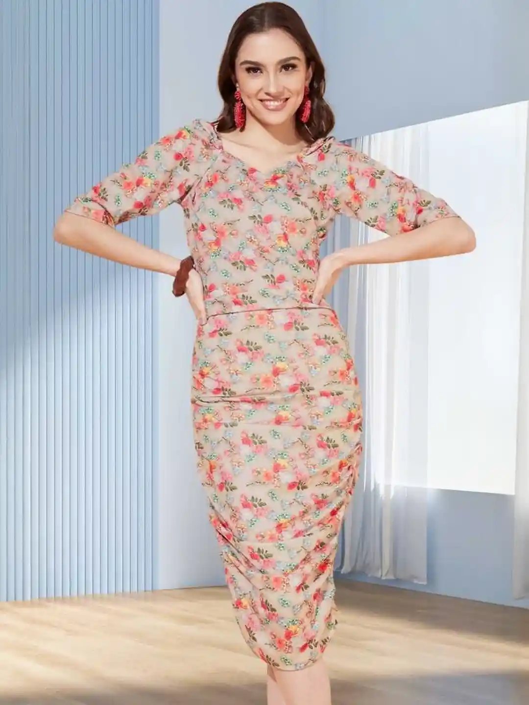 Buy QENY Women Polyester Bodycon Short Dress Dresses for Women