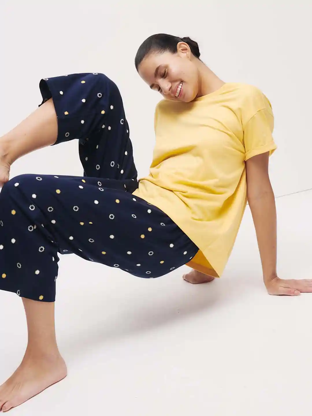 Marks Spencer Round Neck Pure Cotton T-shirt With Pyjama