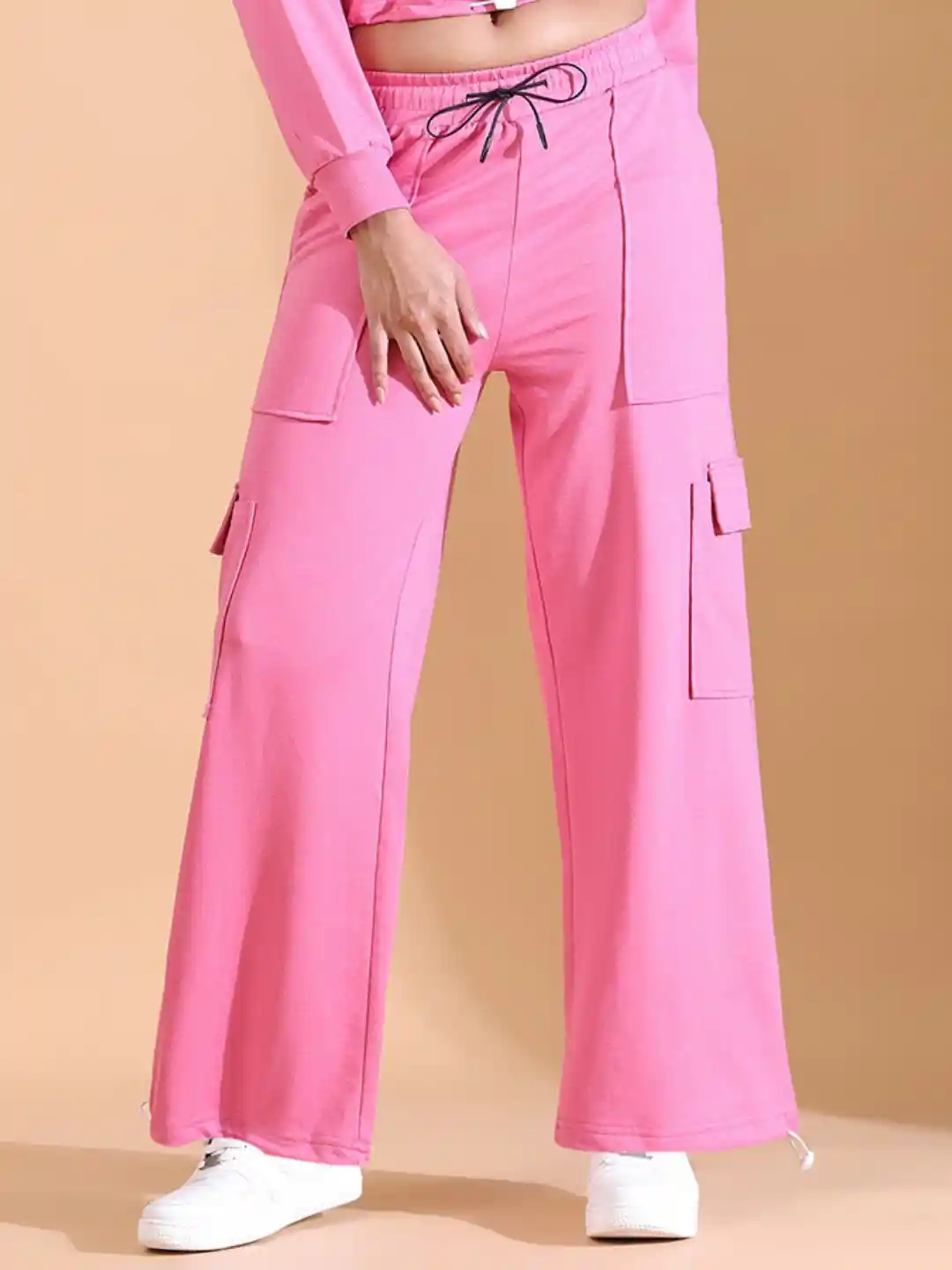 Buy Aesthetic Bodies Women Mid-Rise Baggy Side Pocket Cargo Pants