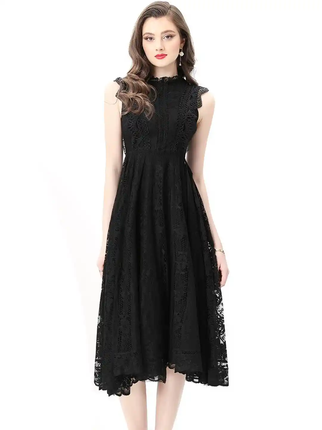 Buy JC Collection Women Floral Self Design Mock Neck Semi Sheer