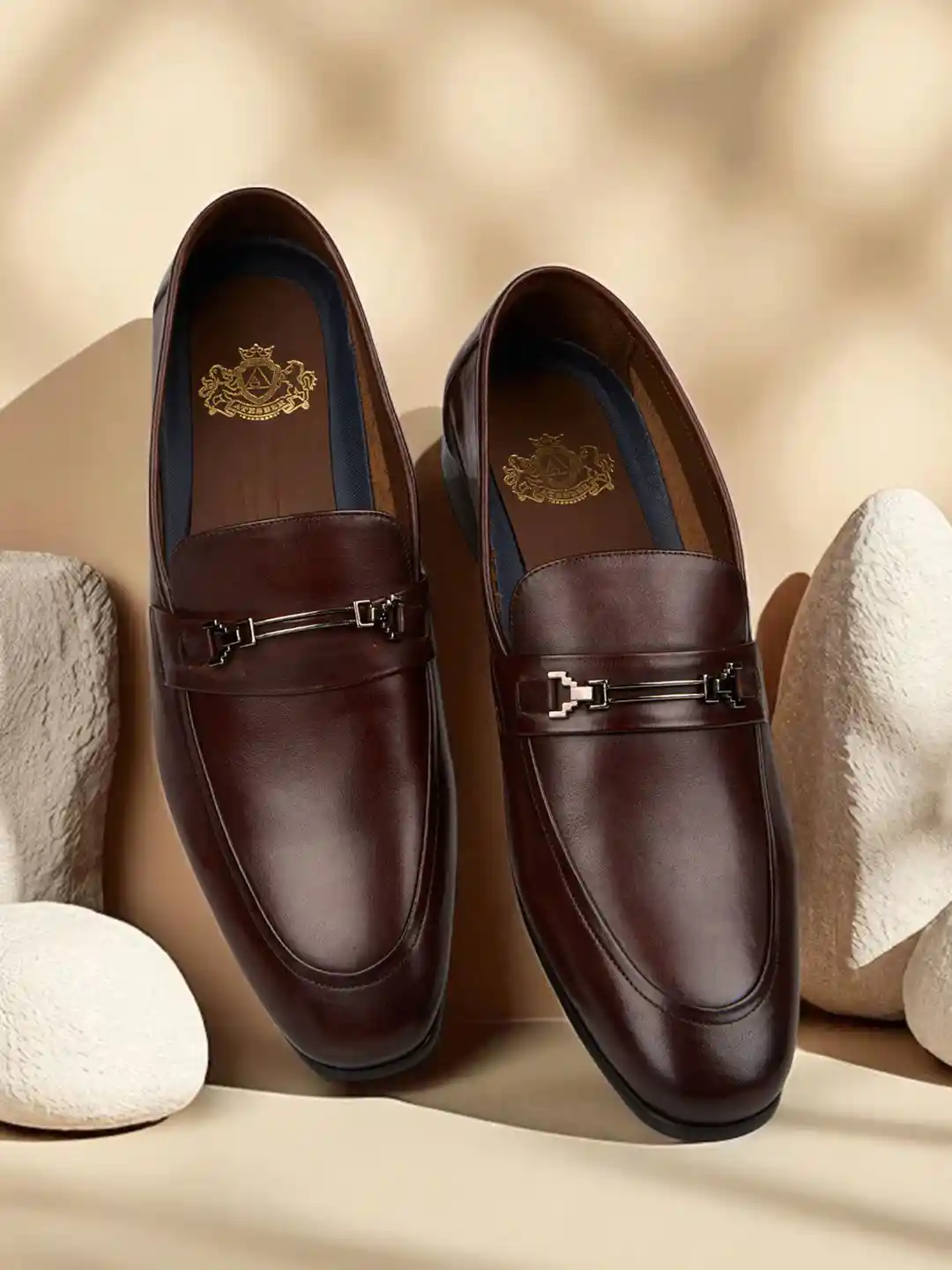 Buy ATESBER by Men Leather Horsebit Loafers Casual Shoes