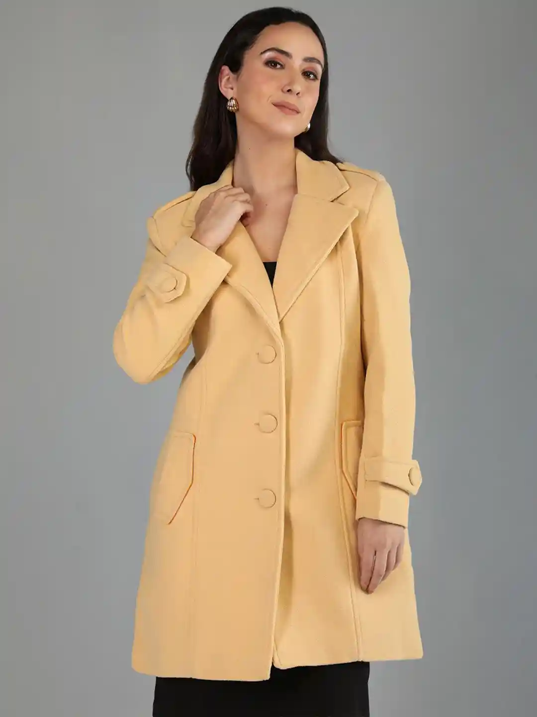 Buy HONNETE Women Single Breasted Winter Trench Coat Coats for