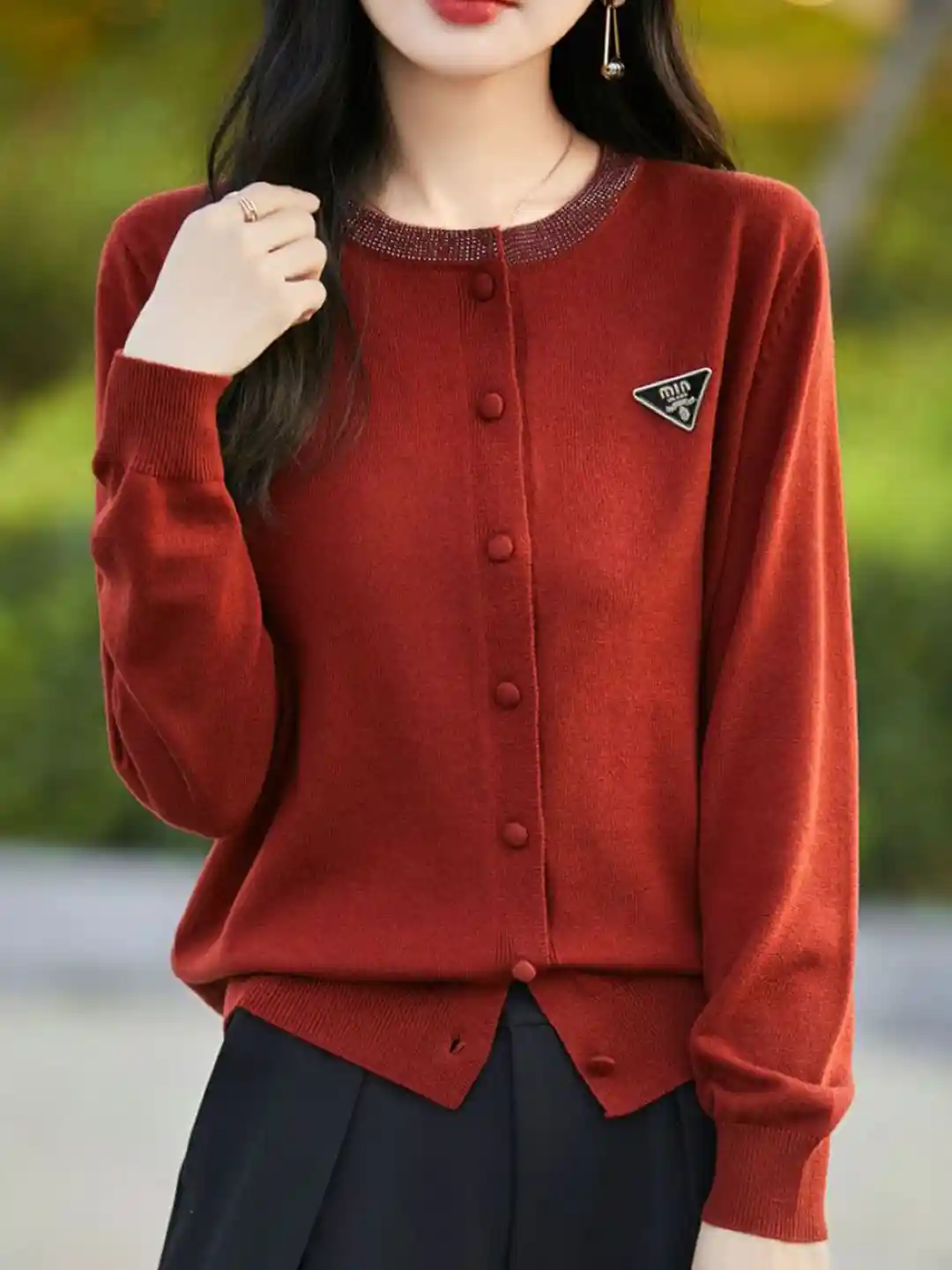 Buy StyleCast Women Long Sleeves Embellished Cardigan Sweater