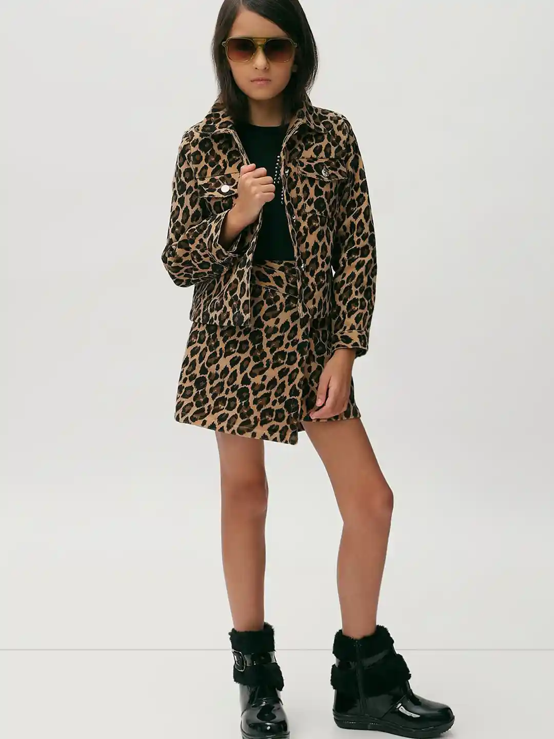 Buy Vero Moda Girls Animal Printed Spread Collar Cotton Casual