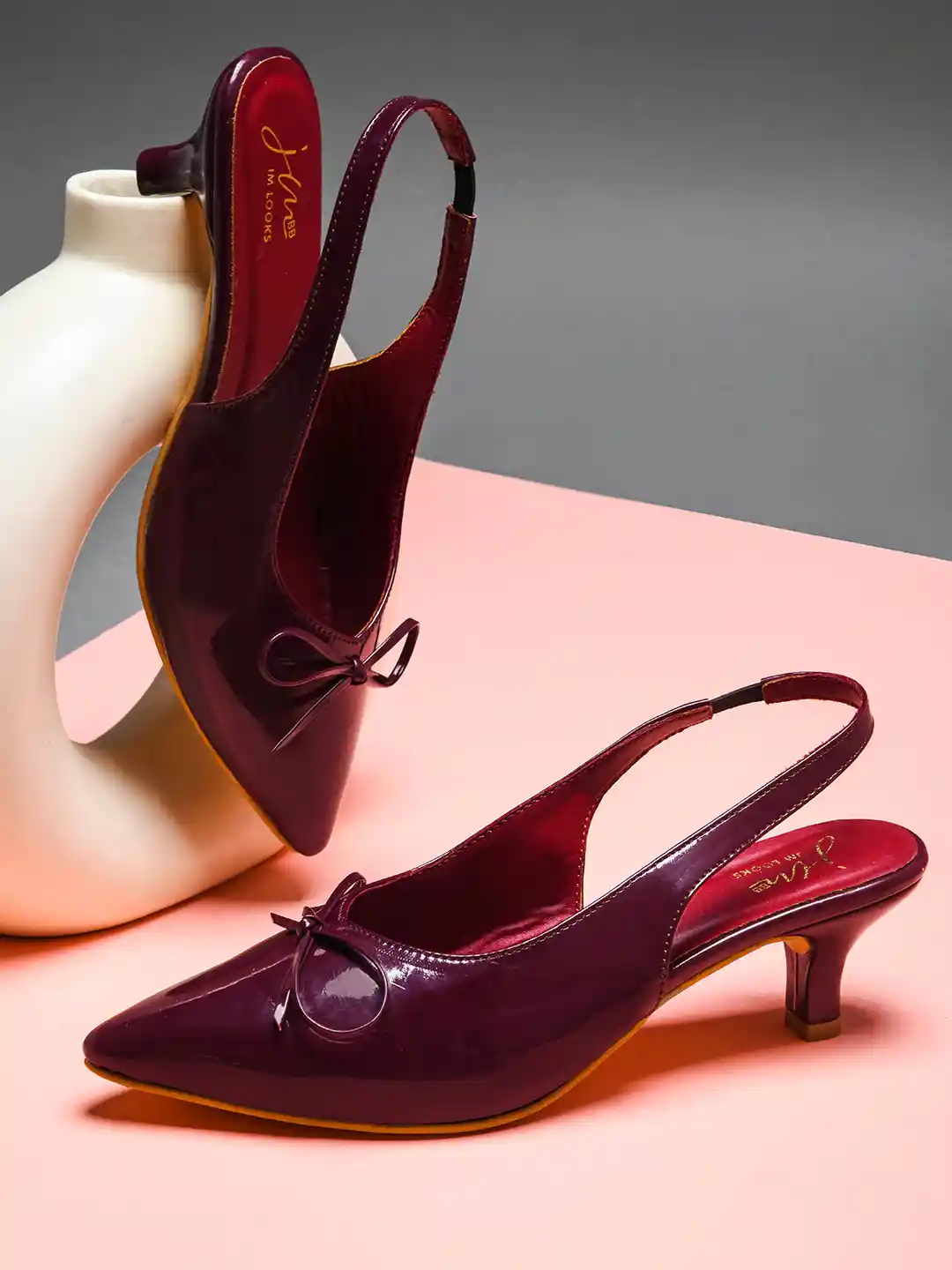 Buy JM Looks Women Kitten Heel Mules with Bows Heels for Women