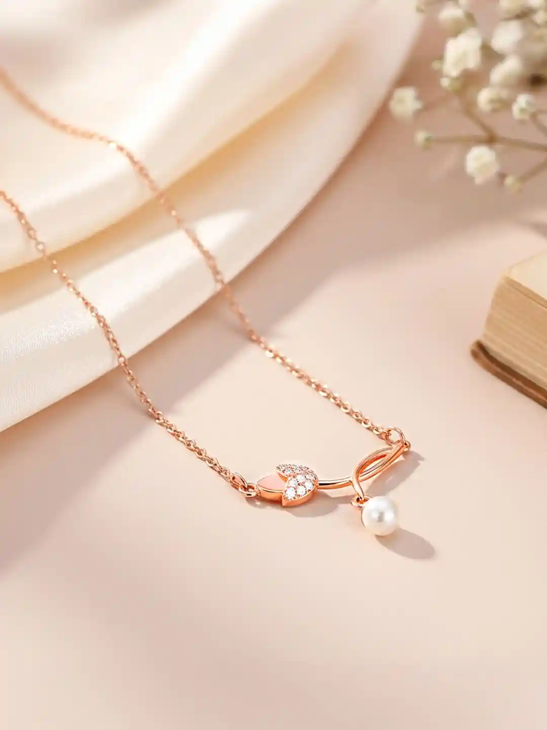 Buy Zavya Sterling Silver Rose Gold-Plated Her First Pearls