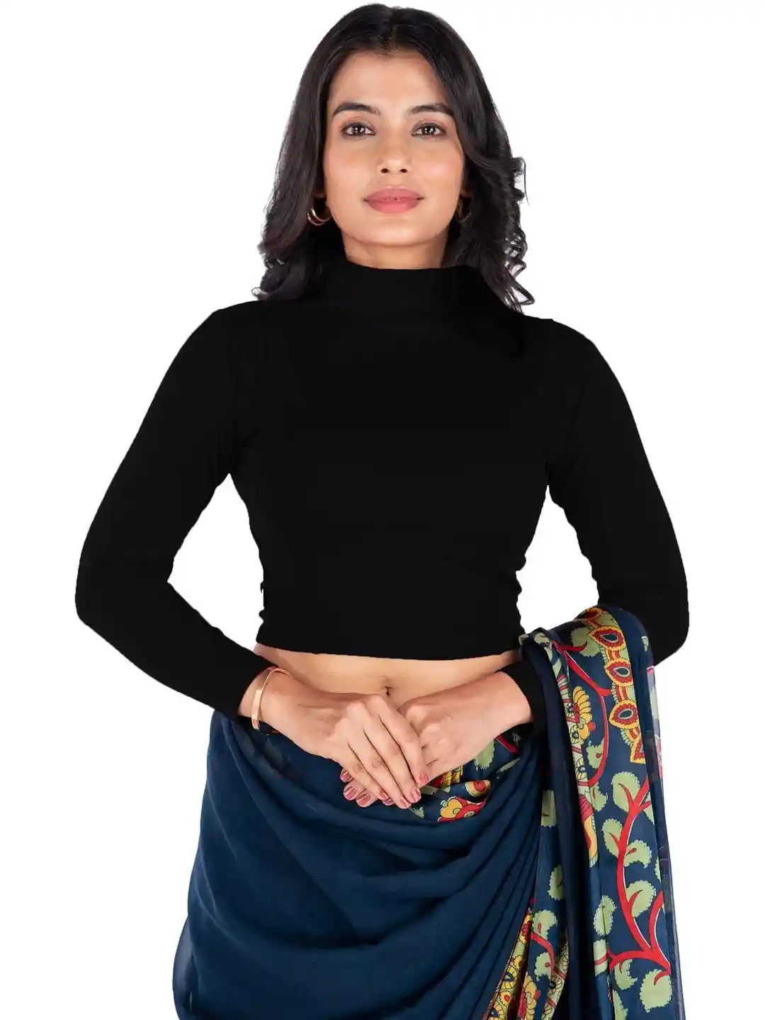 Buy Abhi Women Black Solid High Neck Long Sleeves Stretchable