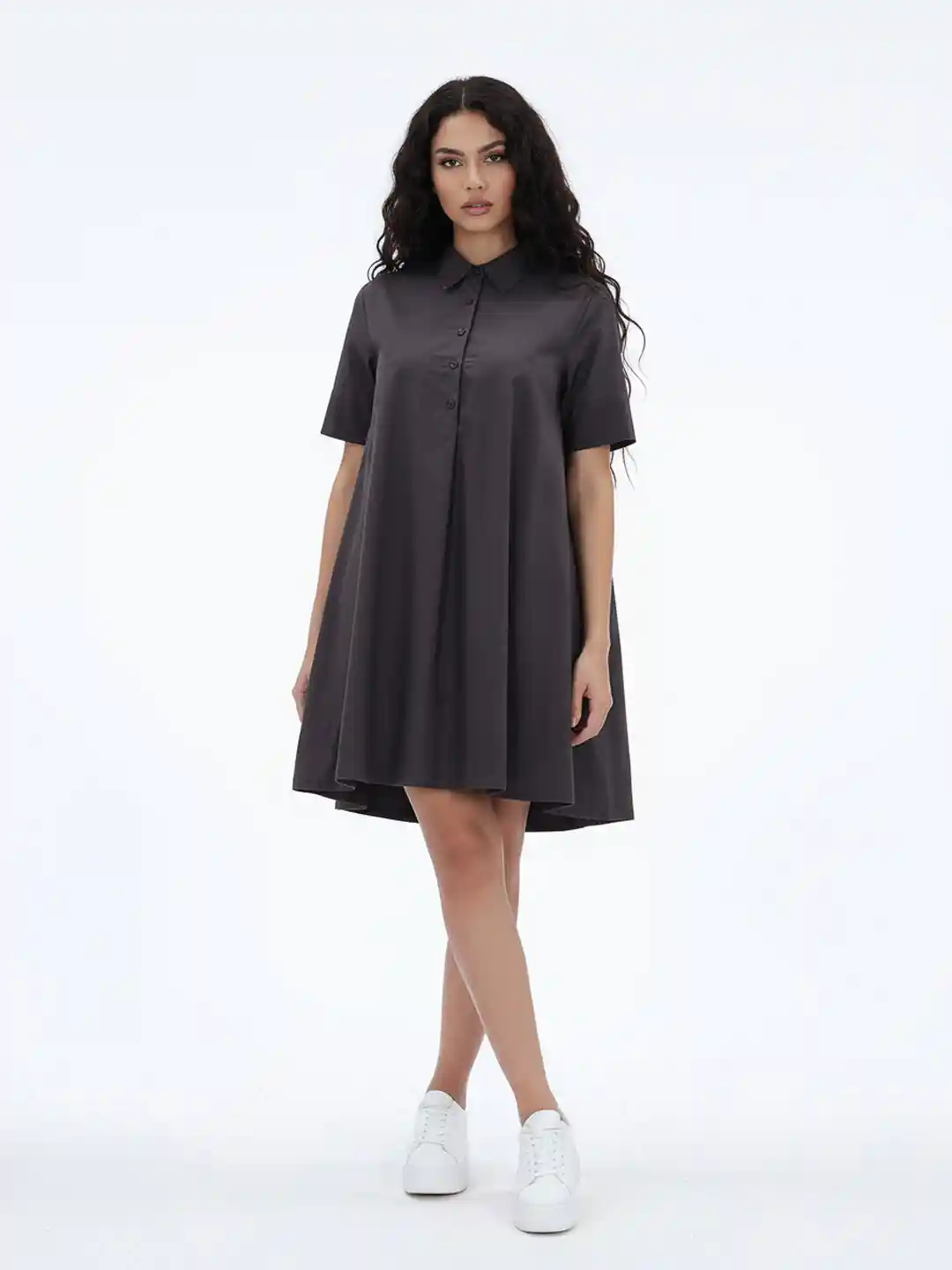 Buy glitchez Pleated Pure Cotton T-shirt Dress Dresses for Women