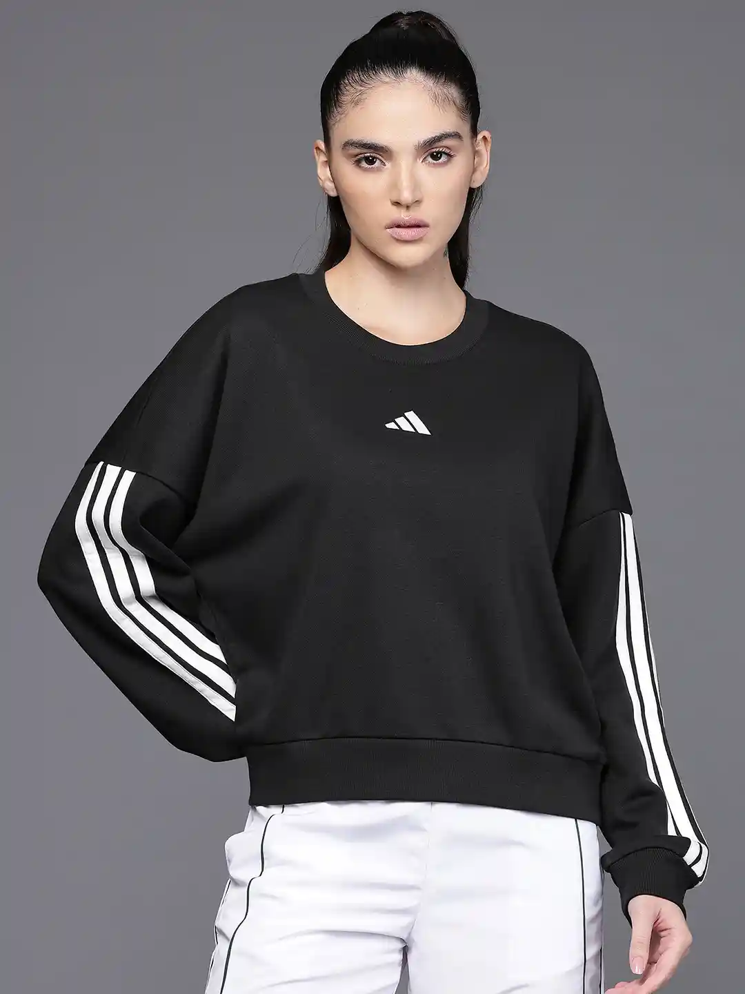 ADIDAS Women 3-Striped French Terry Sweatshirt