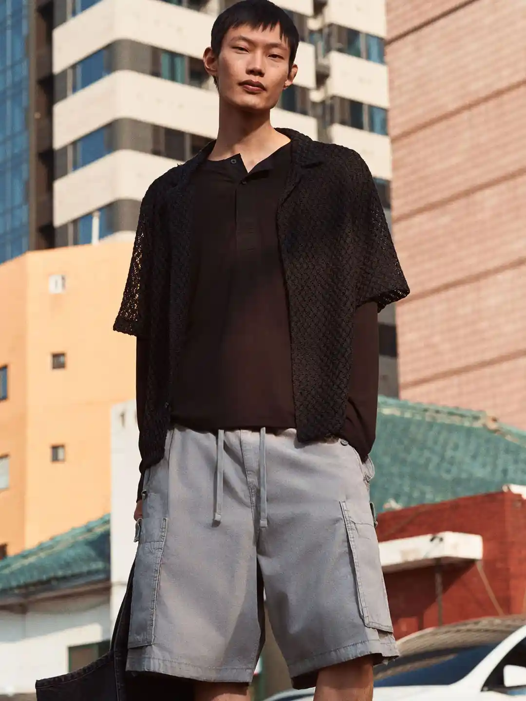 H&m Mens Loose Fit Cargo Shorts H M H M Relaxed Fit Ripstop