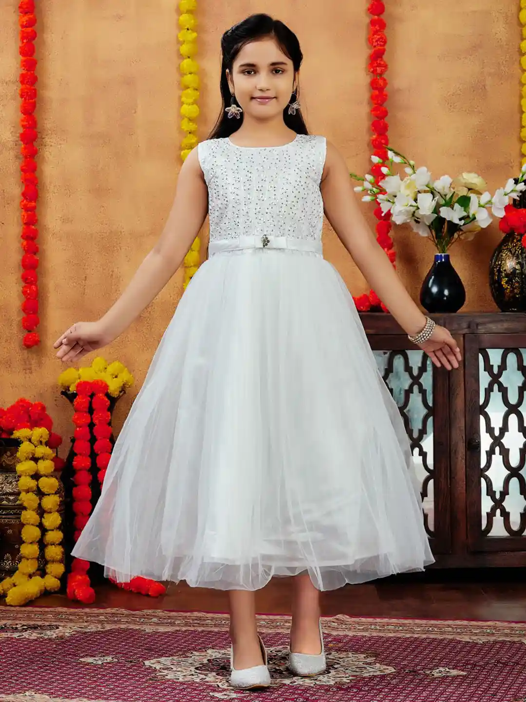 Buy BAESD Girls Embellished Net Midi Dress Dresses for Girls