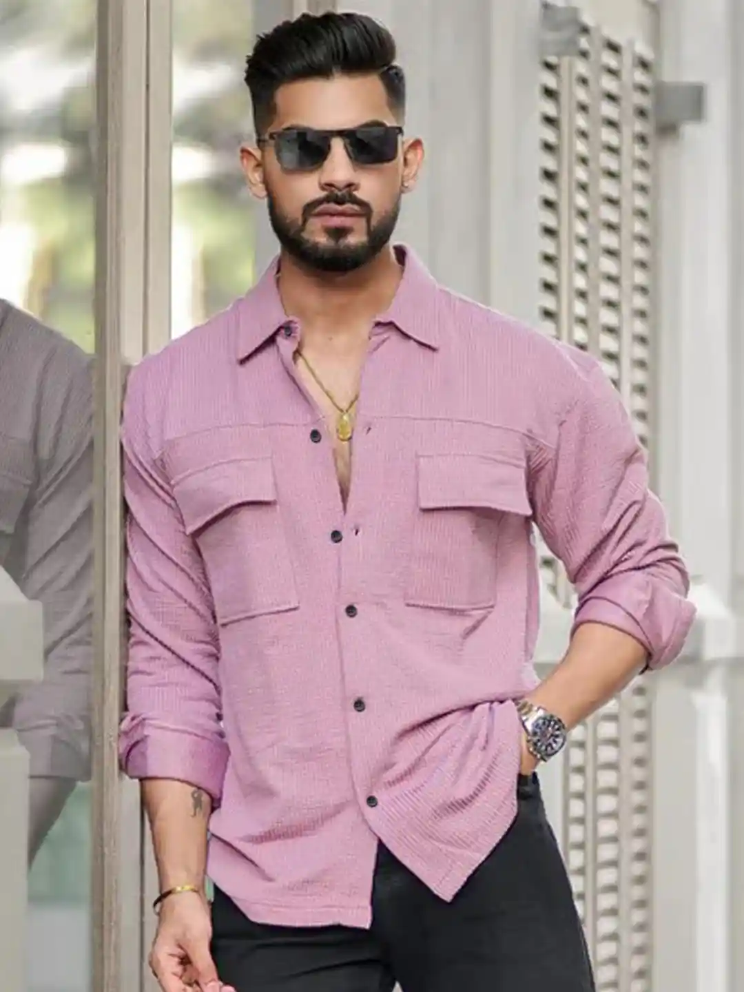 Buy INDOPRIMO Men Textured Spread Collar Casual Shirt Shirts for