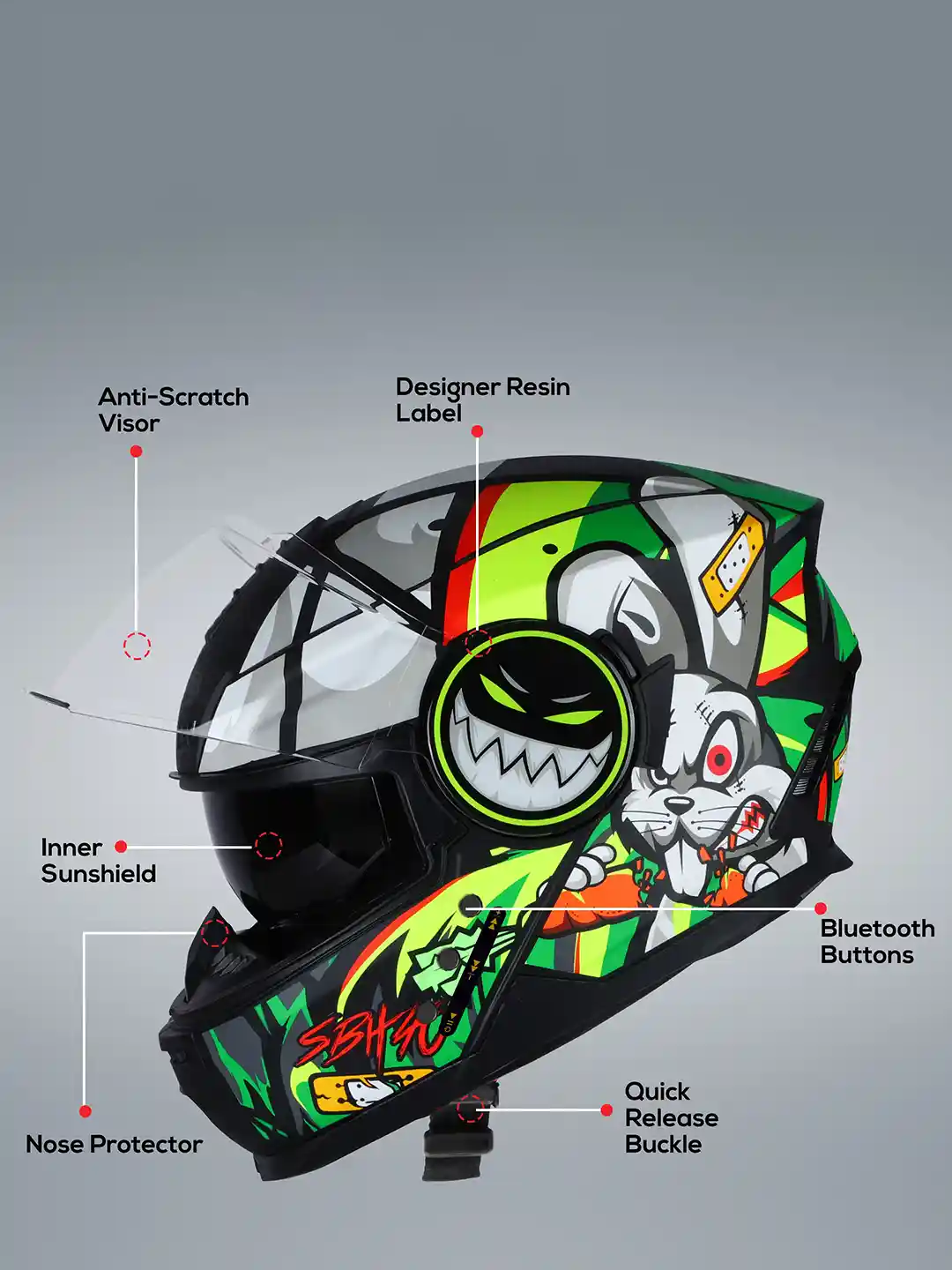 Buy Steelbird SBH 40 Crazy Doe Bluetooth Full Face ISI