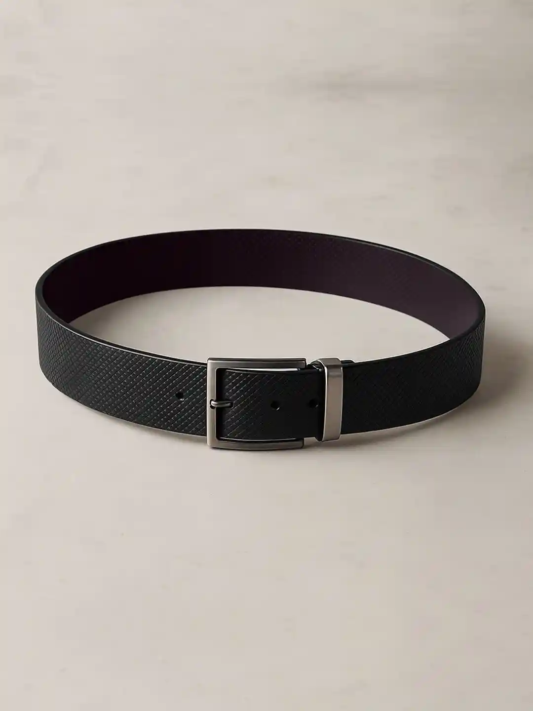 Carlton London Men Textured Leather Reversible Belt