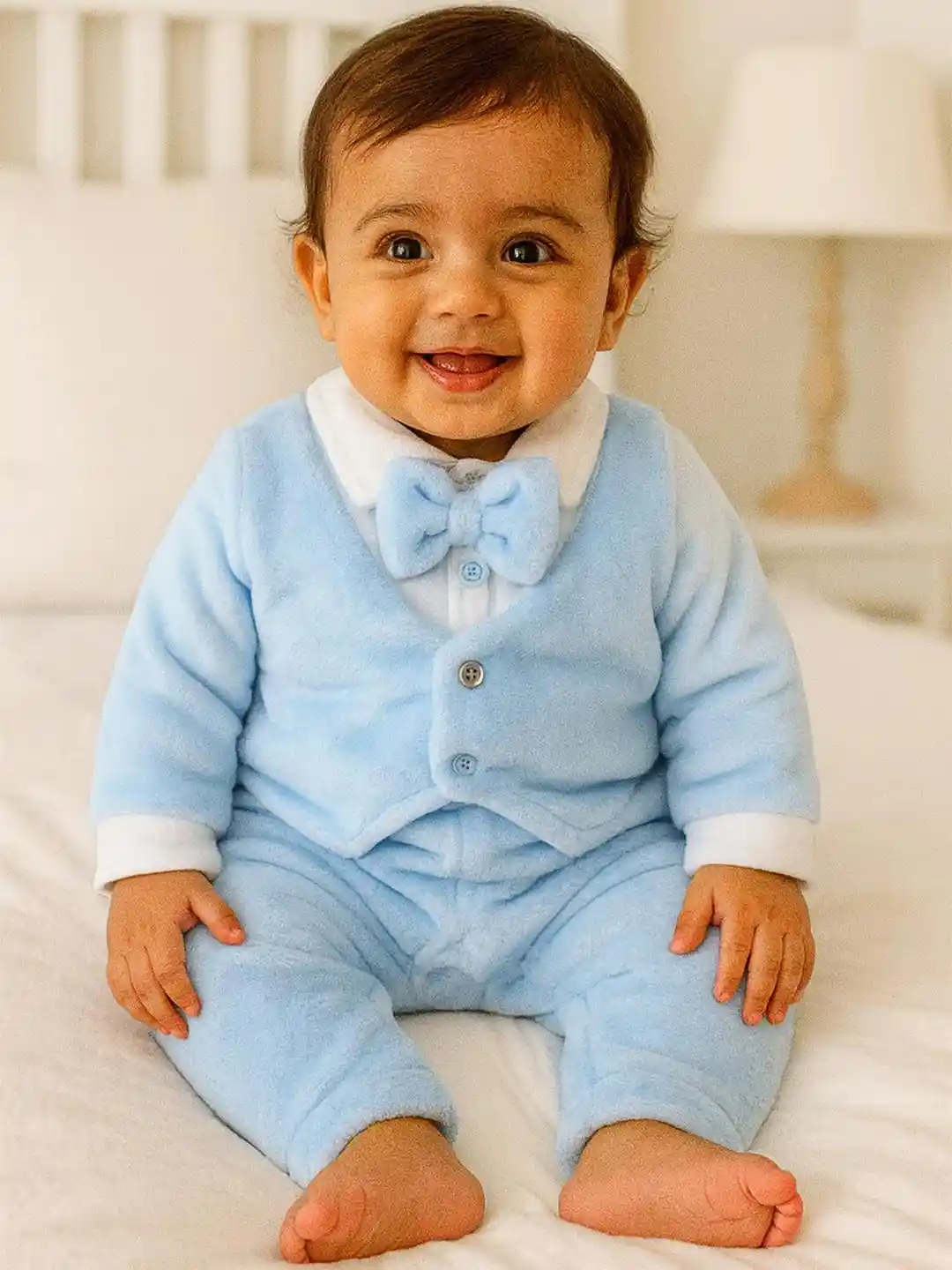 MeeMee Infants Boys Bow Rompers