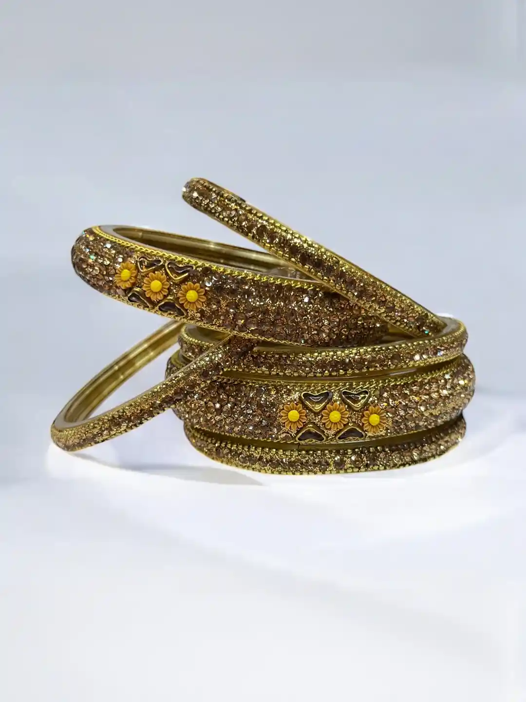 Buy PRIYA KANGAN Women Pack of Glossy Plain Glitter Design