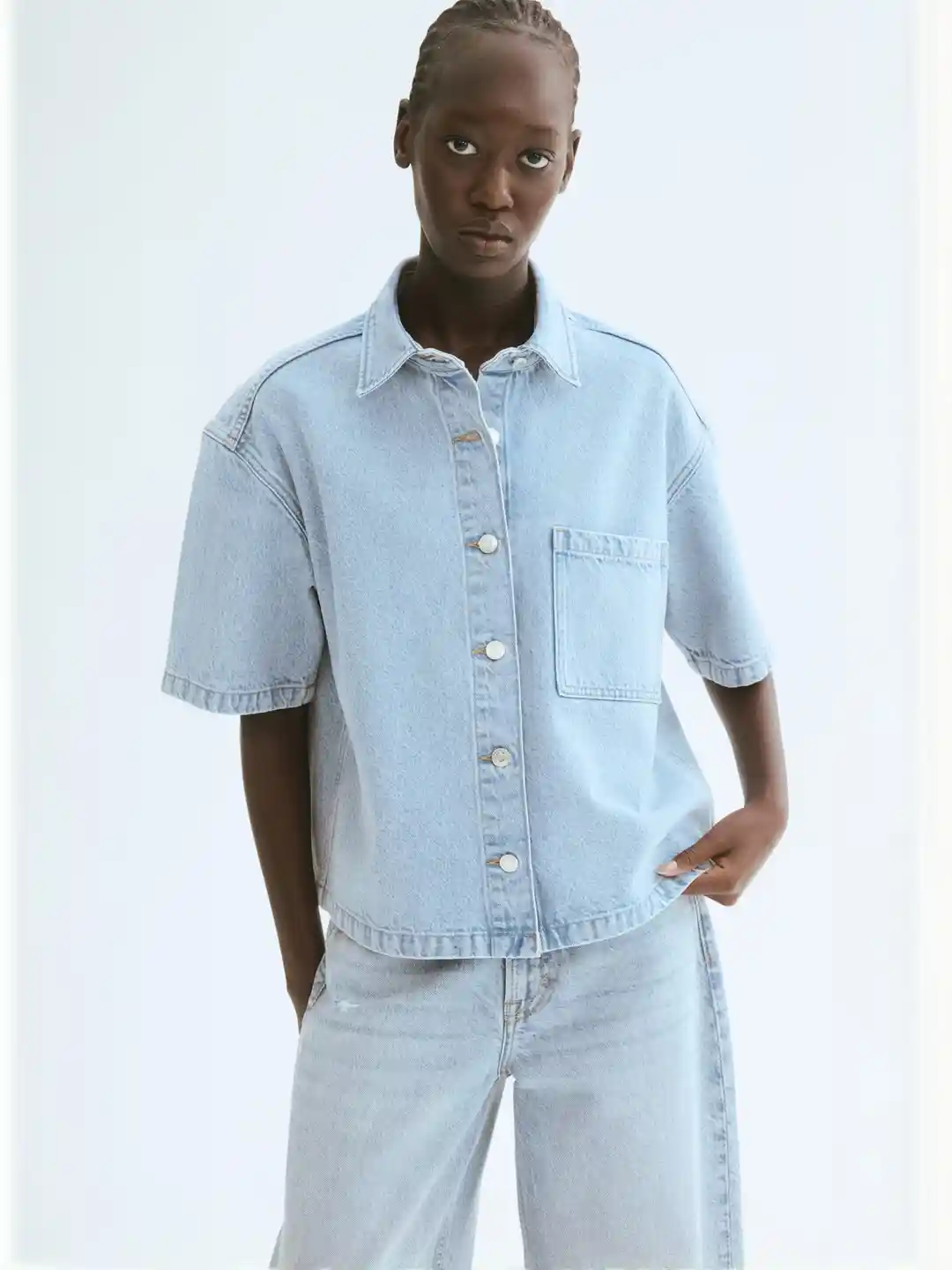 Buy H&M Oversized Denim Shirt Shirts for Women 33244173 Myntra