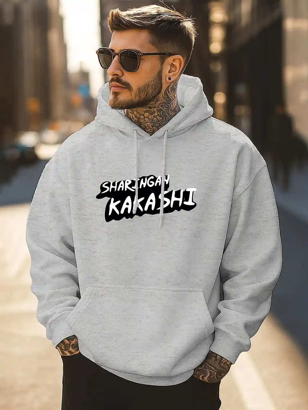 Triptee Men Graphic Printed Regular Fit Hooded Sweatshirt