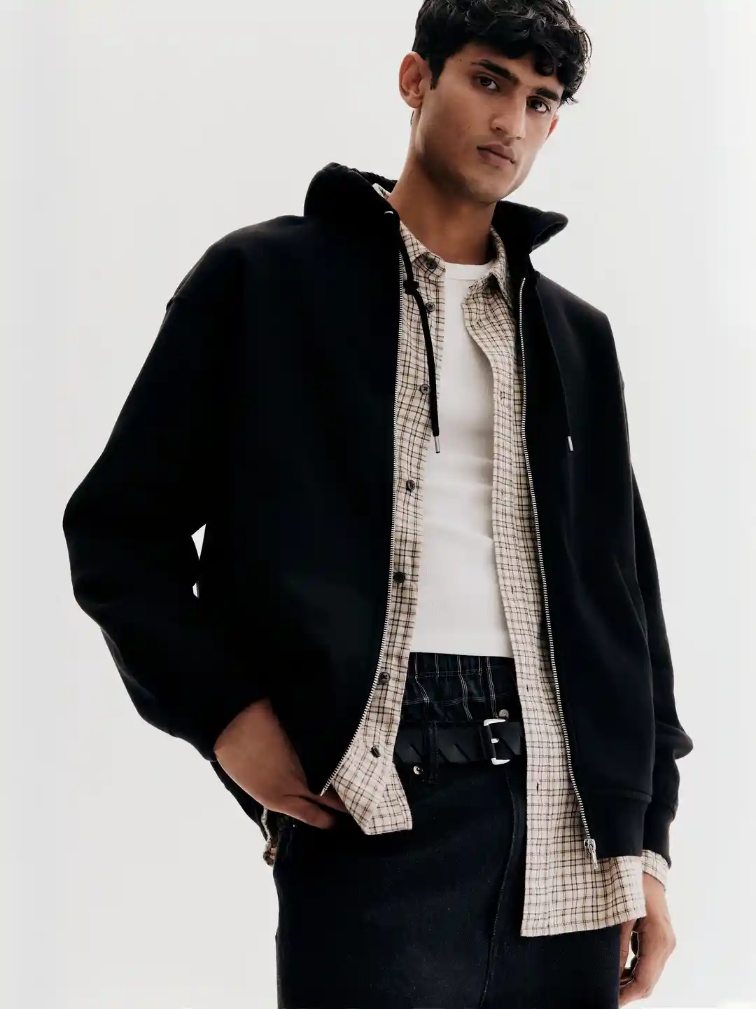 H&m Black Hoodie Mens Zipper H&M Men Black Solid Relaxed Fit