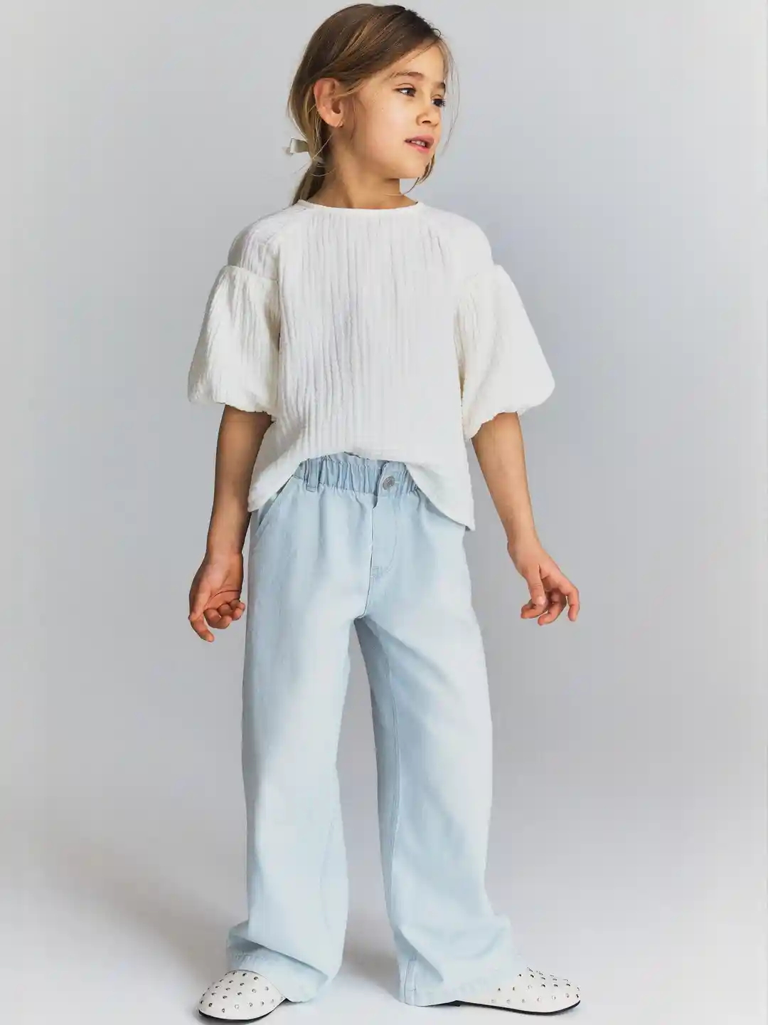 Buy H&M Wide Leg paper bag jeans Jeans for Girls 32226195 Myntra