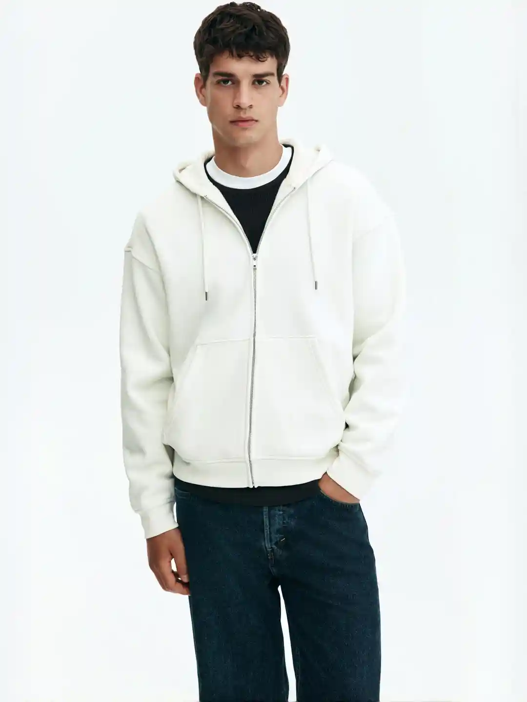 Mens Hoodies Plain White Zipper Hoodie Buy H&M Loose Fit Zip