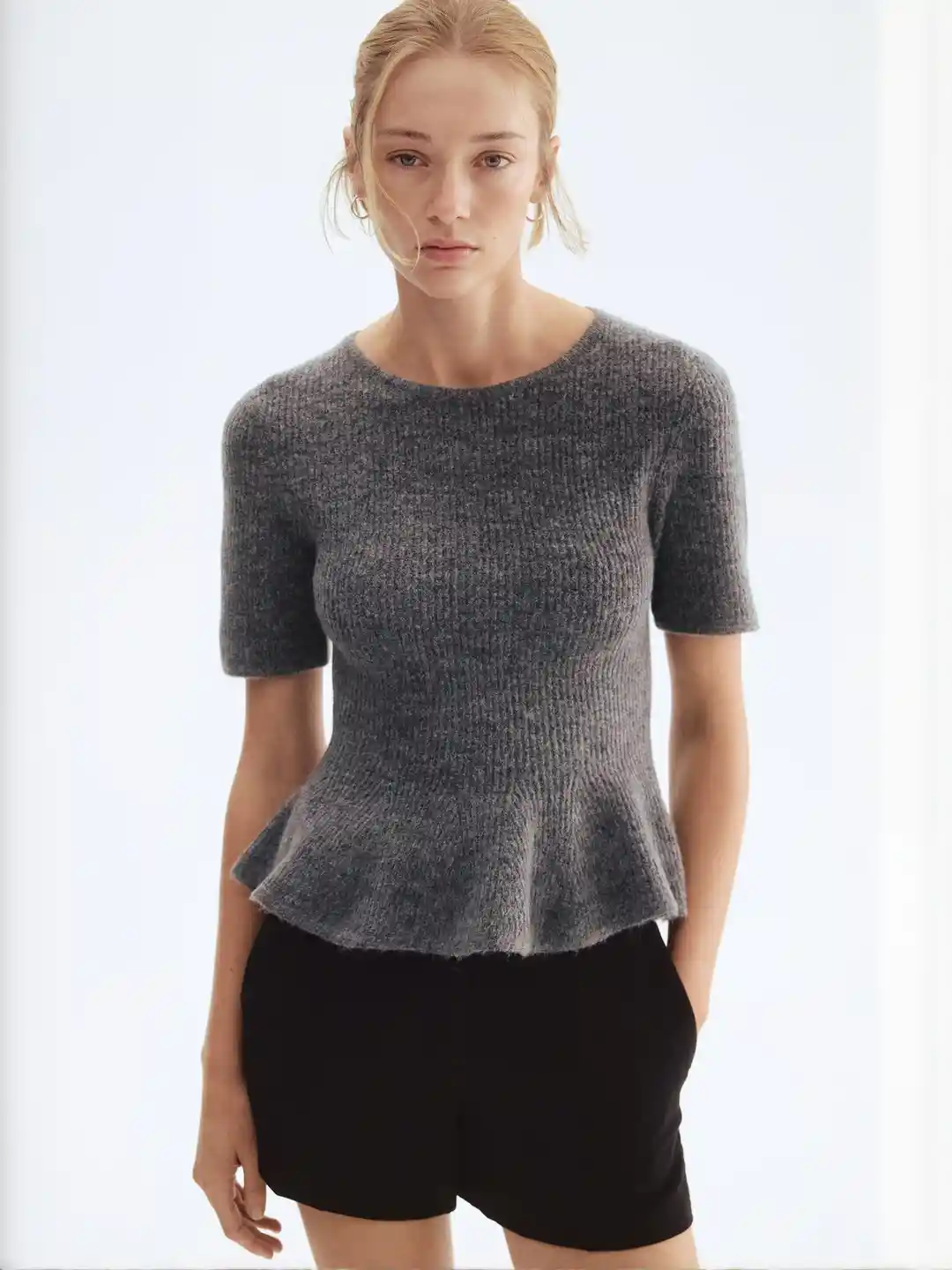 マノフ manof RIB PEPLUM KNIT TOPS マノフ manof RIB PEPLUM KNIT TOPS RIB PEPLUM KNIT TOPS｜TOPS