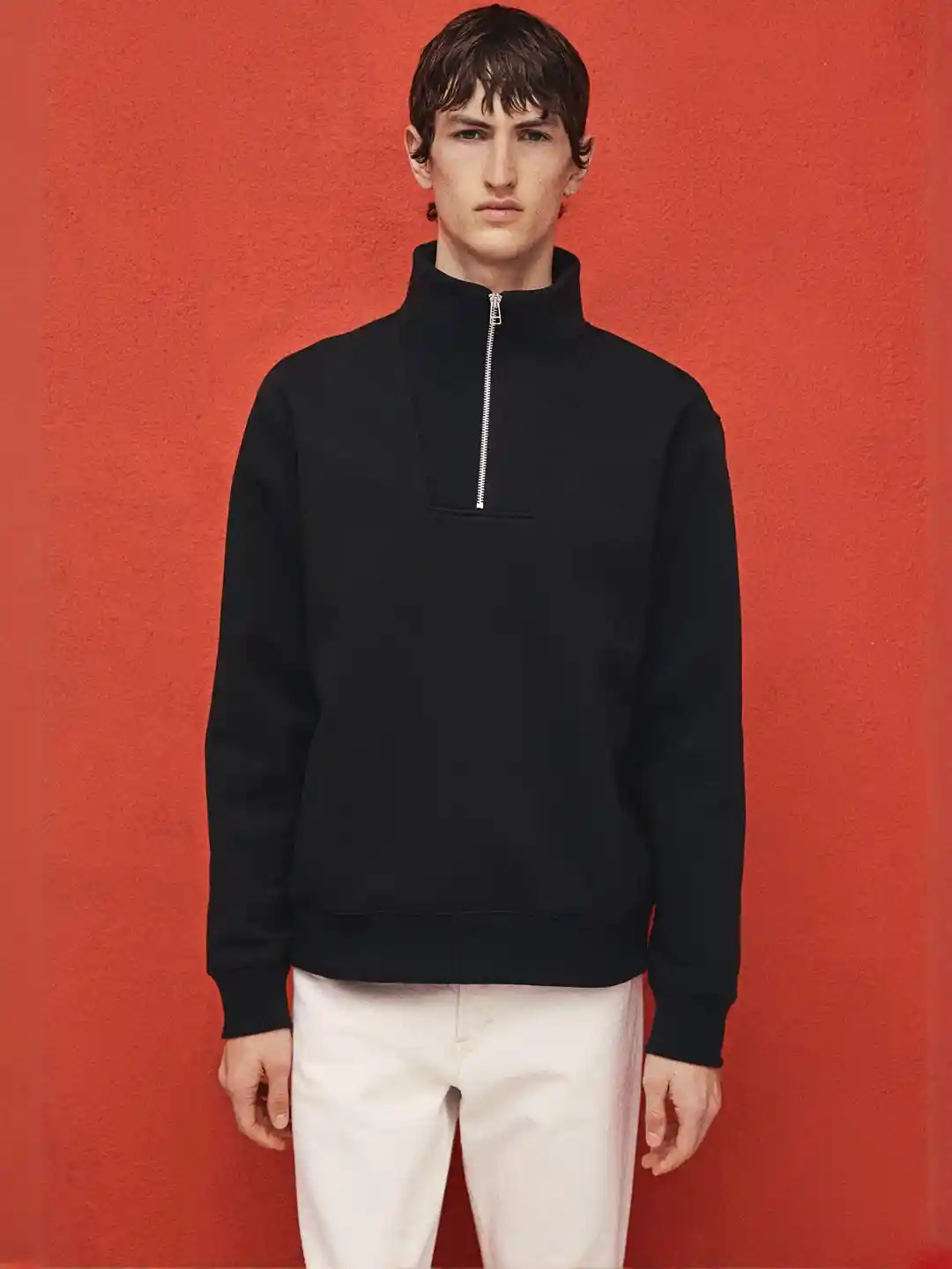 H&M Men Regular Fit Zip-Top Sweatshirt