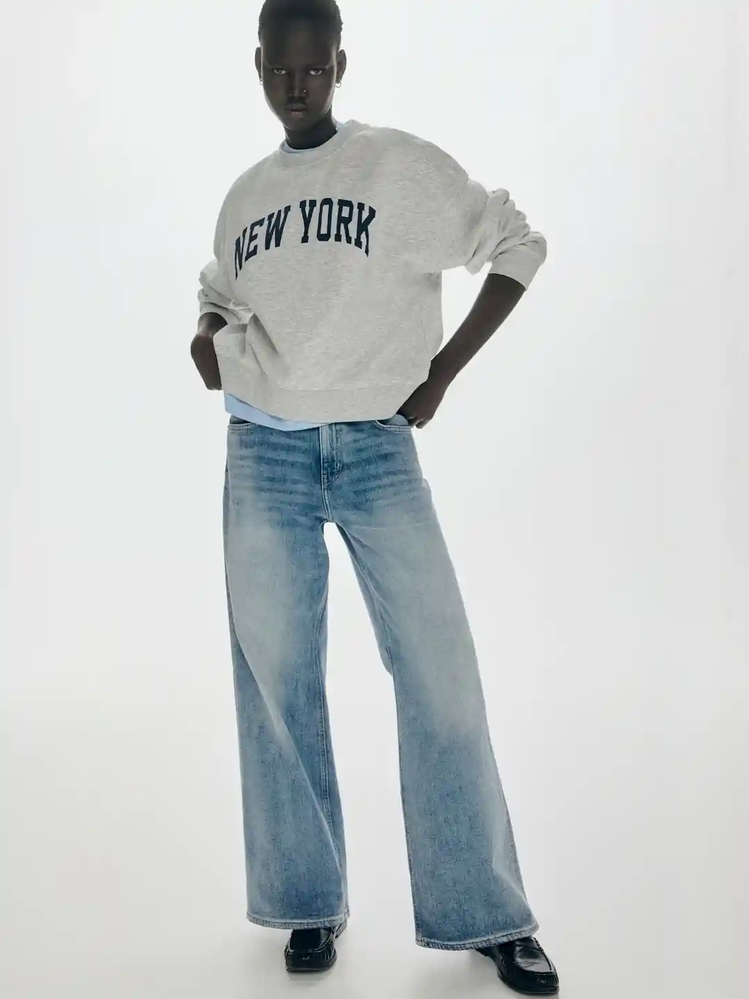 Buy H&M Women Typography Printed Oversized Sweatshirt